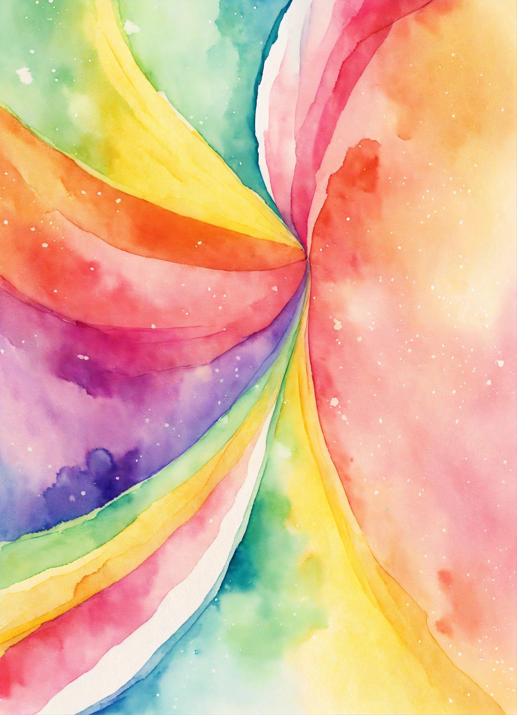 A Watercolor Painting Of A Colorful Swirl