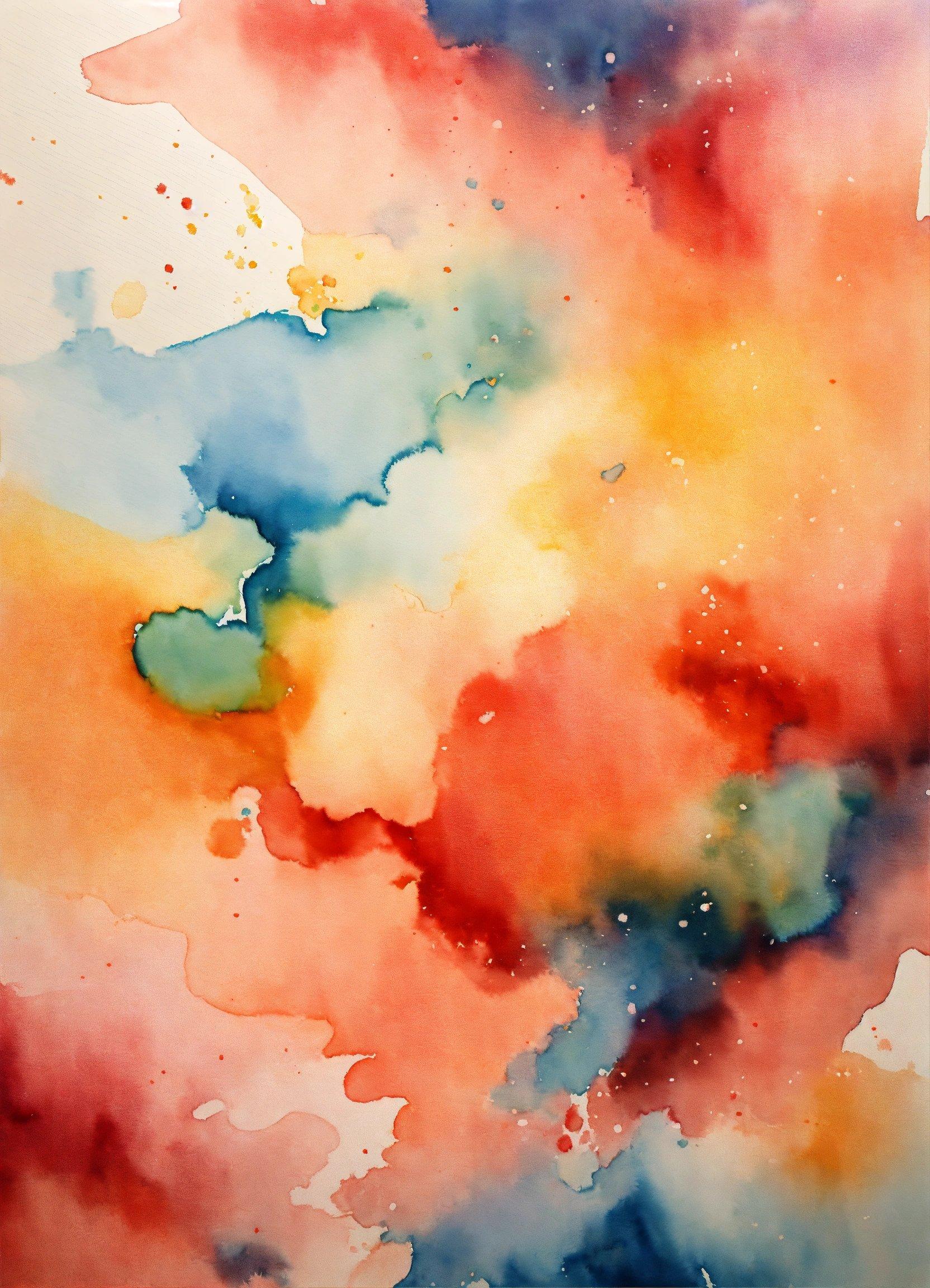 A Watercolor Painting Of A Multicolored Cloud