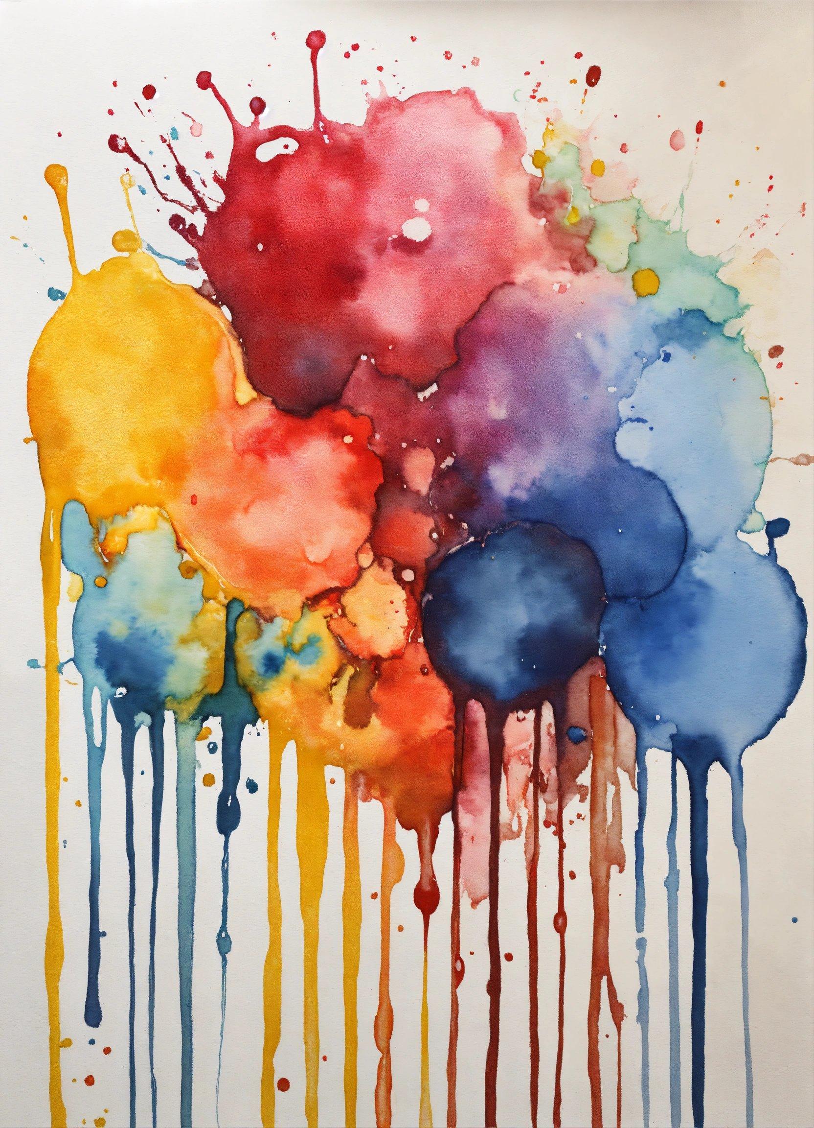 A Watercolor Painting Of Different Colors Of Paint