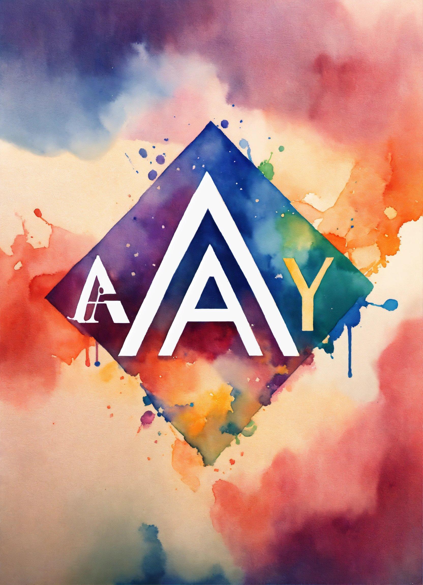 A Watercolor Painting With The Word Aa On It