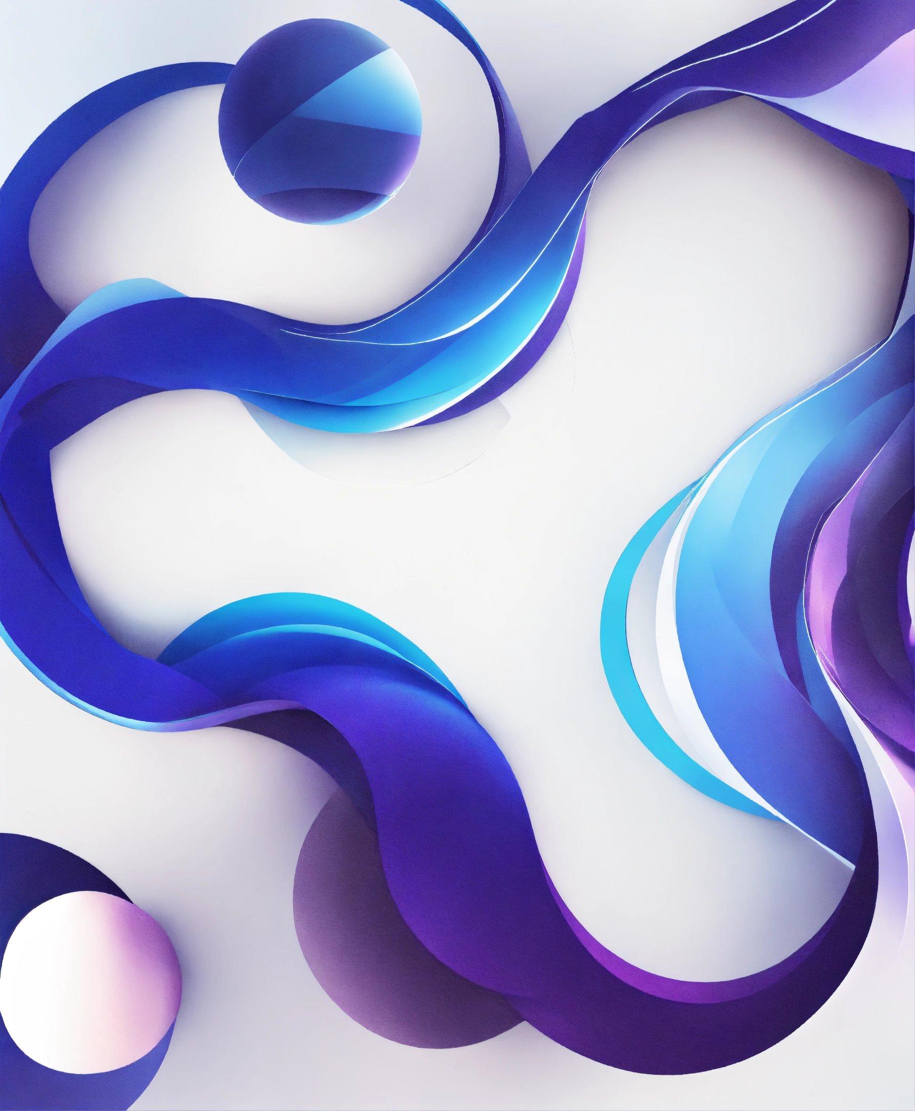 A White And Blue Abstract Background With Curved Shapes