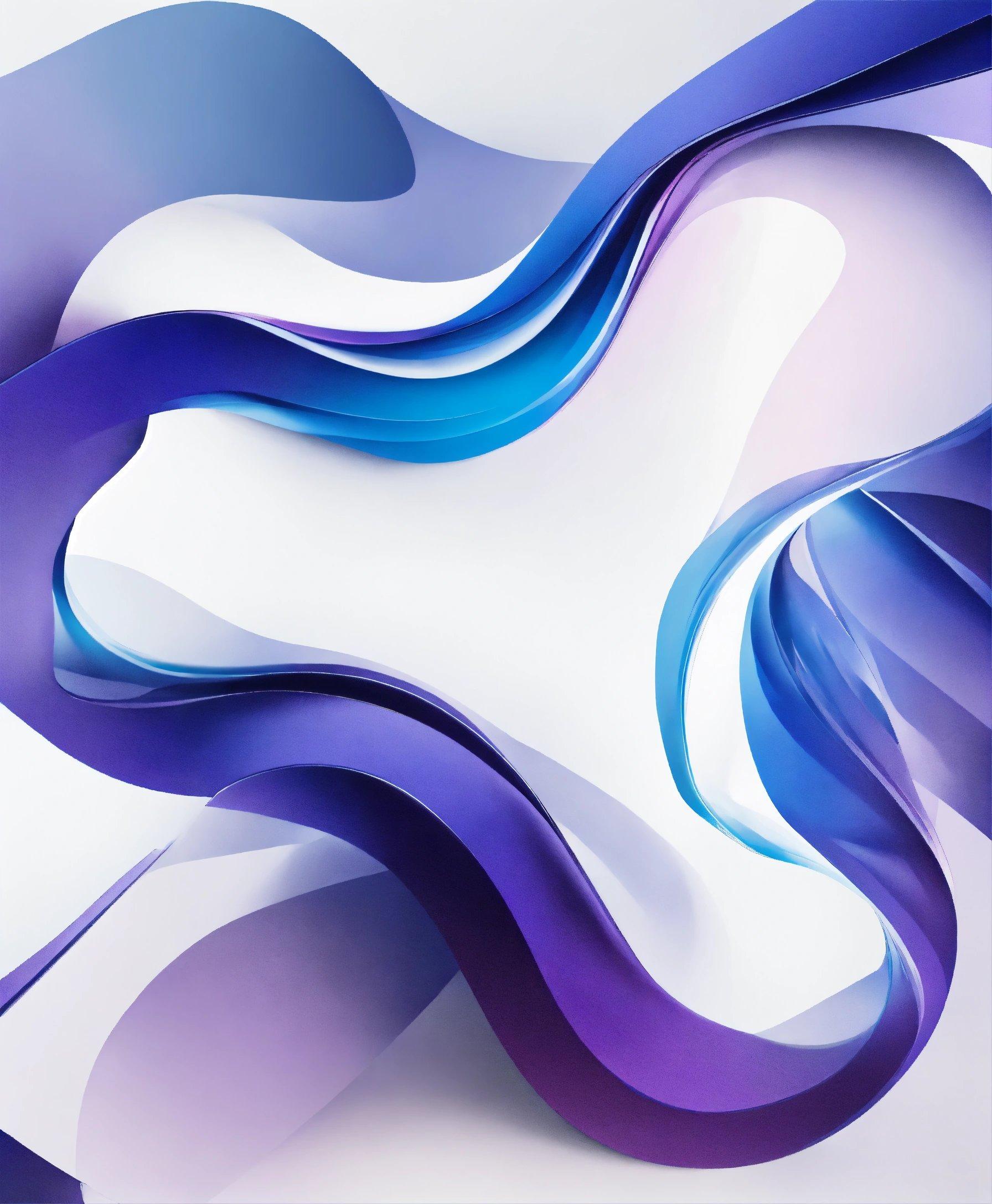 A White And Blue Abstract Background With Wavy Shapes