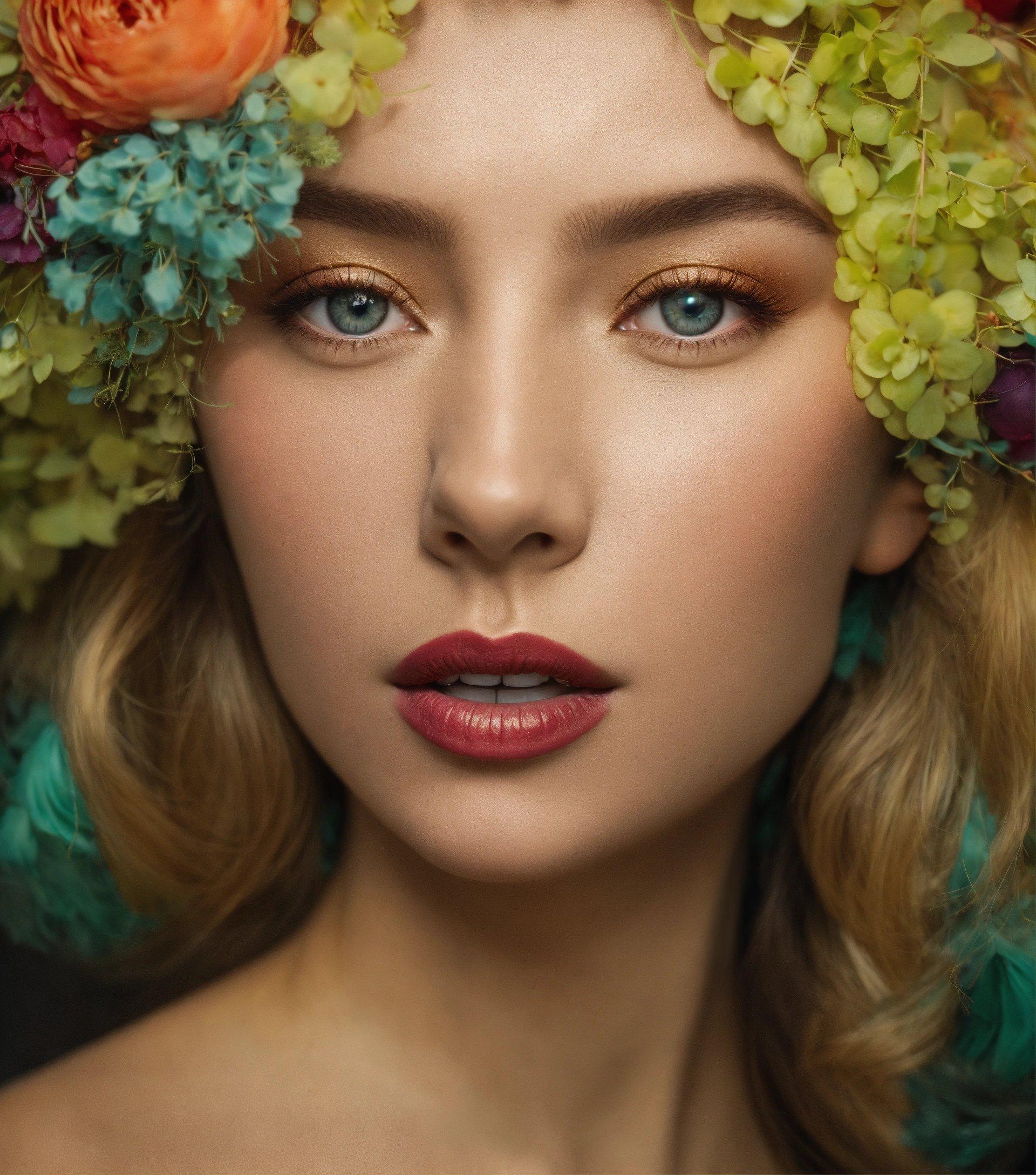 A Woman With A Flower Crown On Her Head