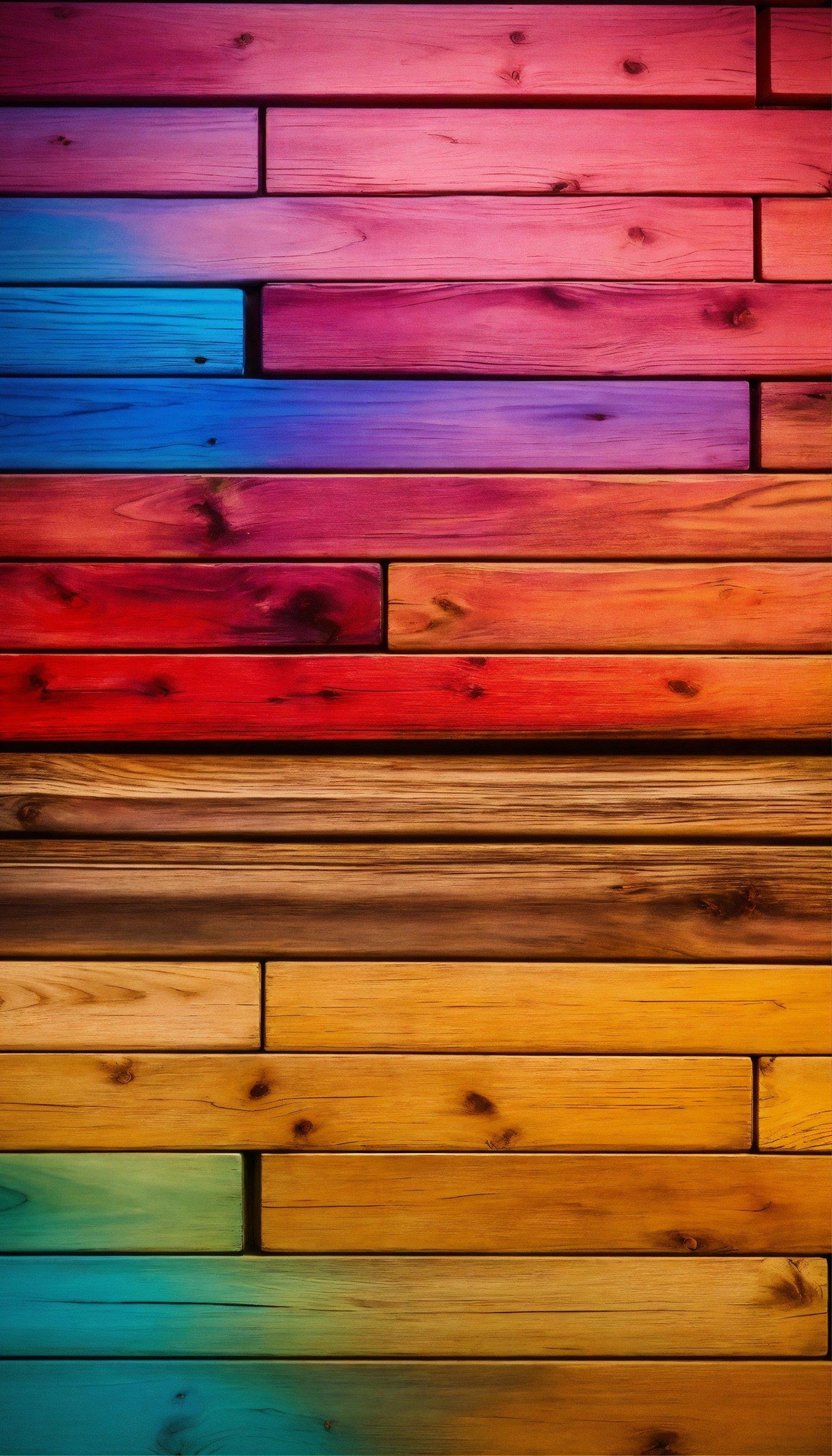 A Wooden Wall With Different Colors Of Wood