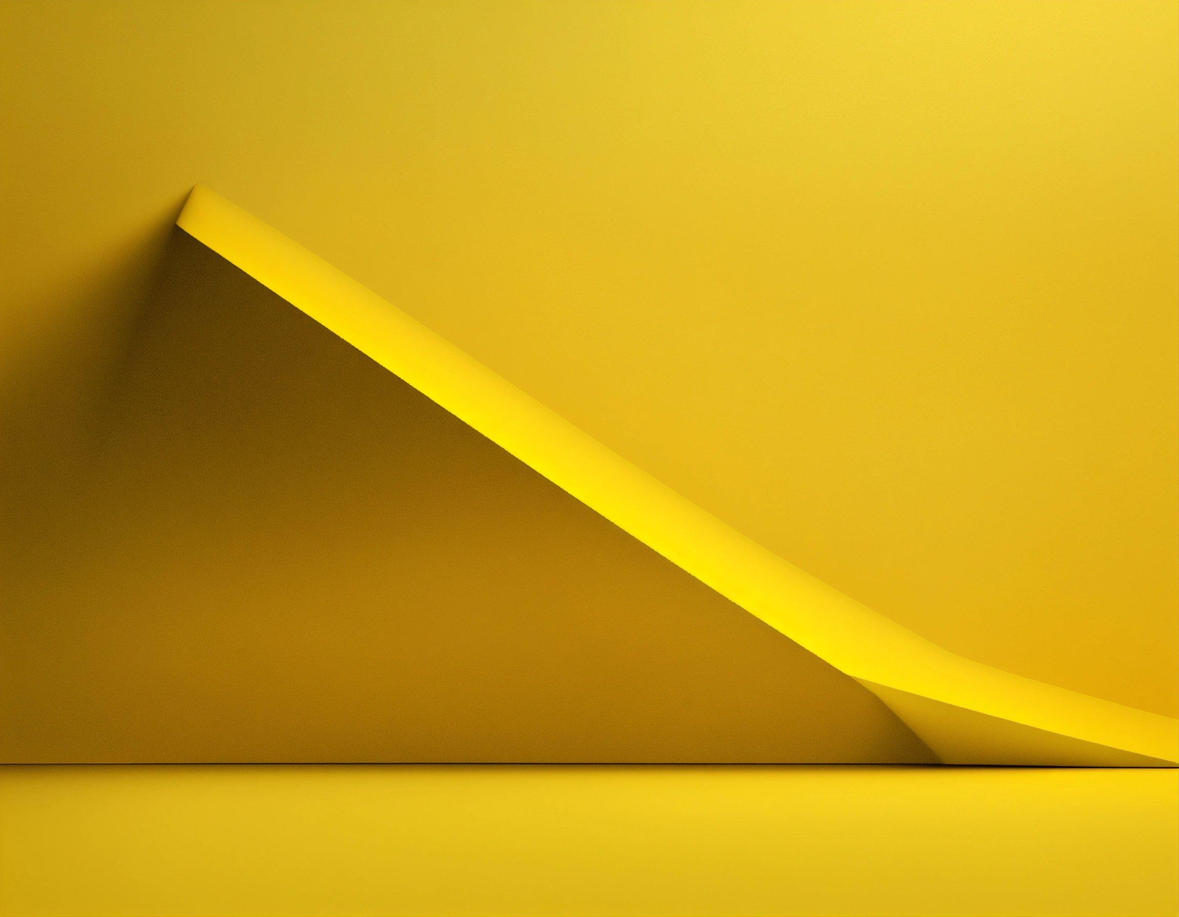 A Yellow Background With A Curved Corner