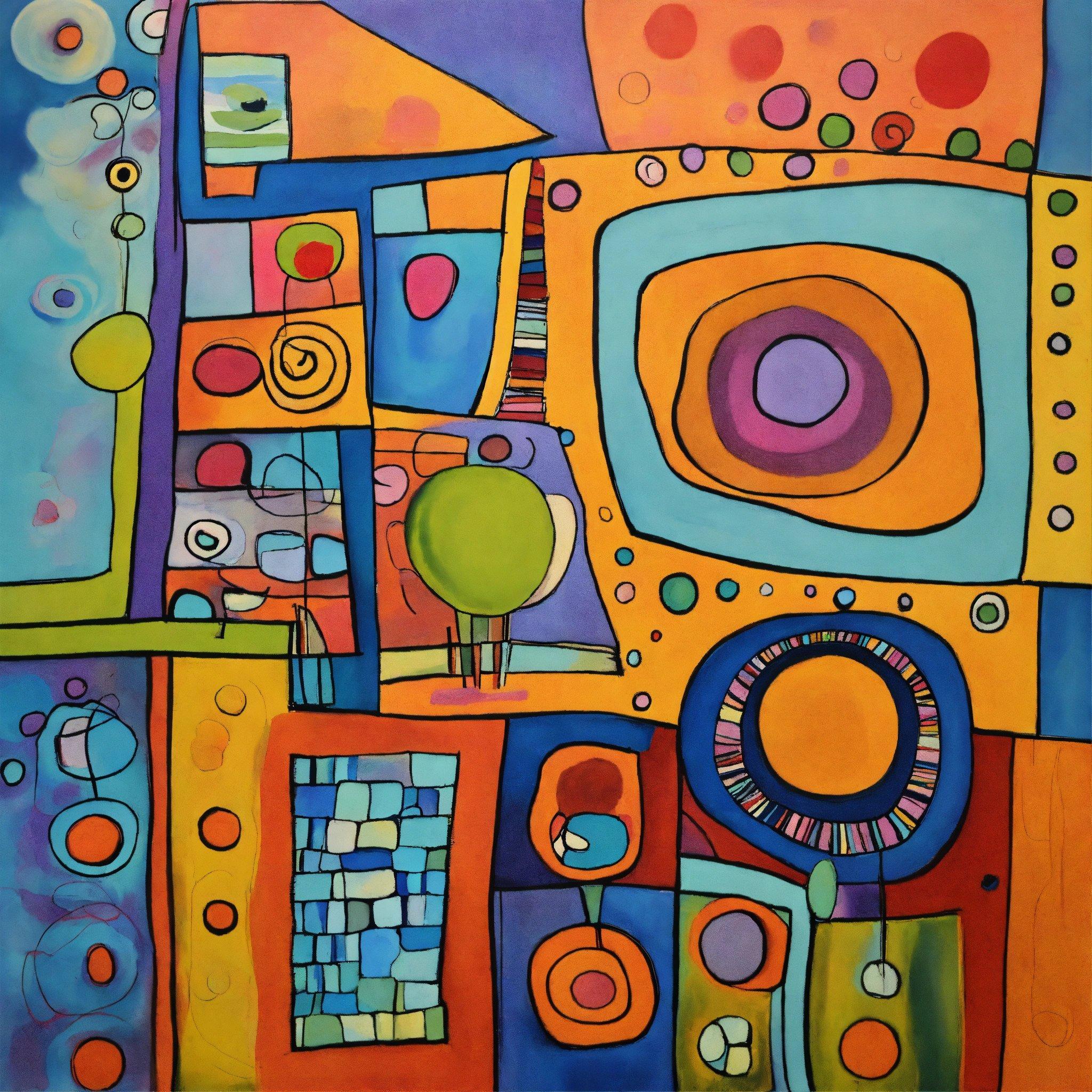 A Painting Of Abstract Shapes And Colors