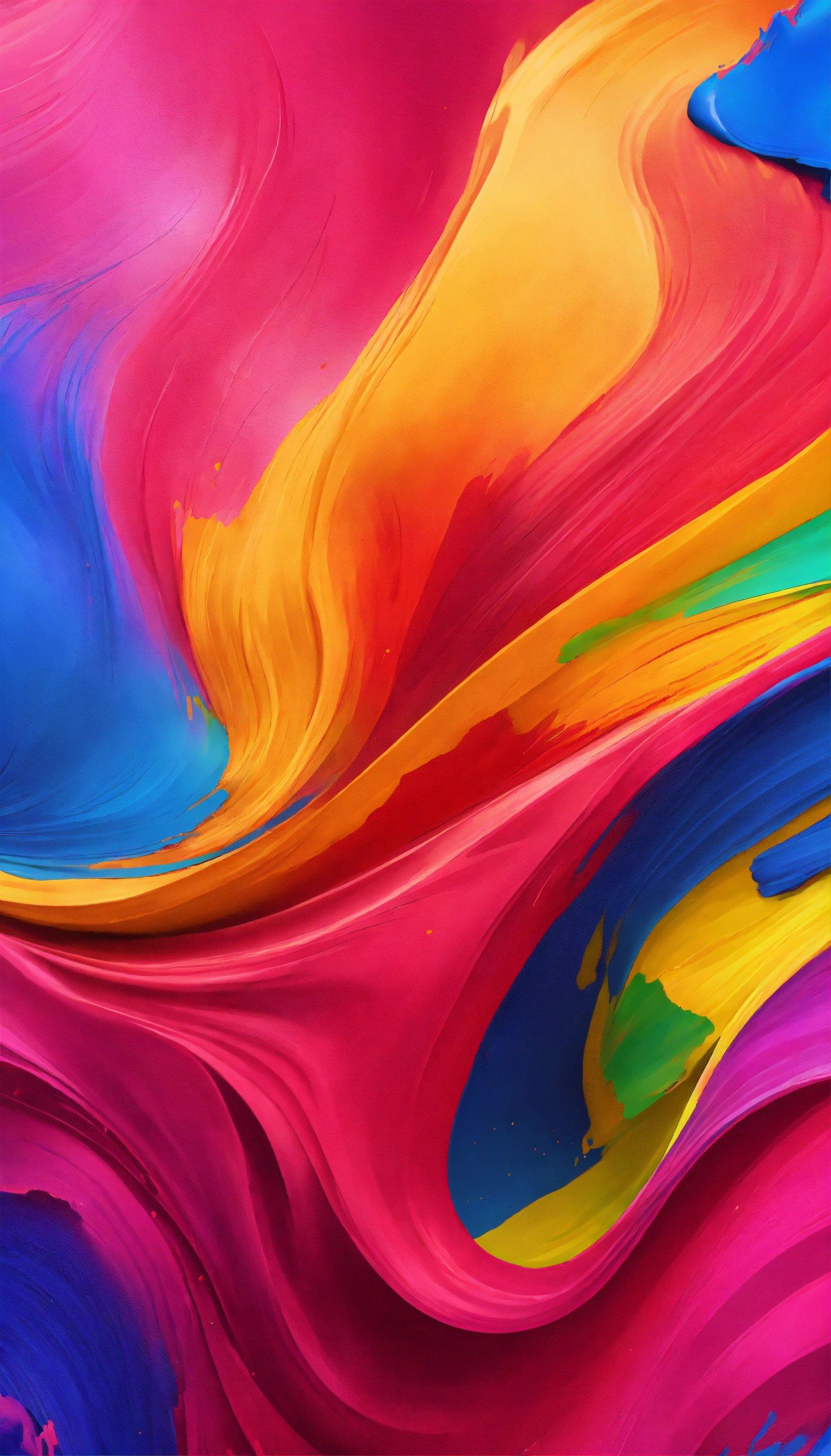 A Close Up Of A Cell Phone With A Colorful Background