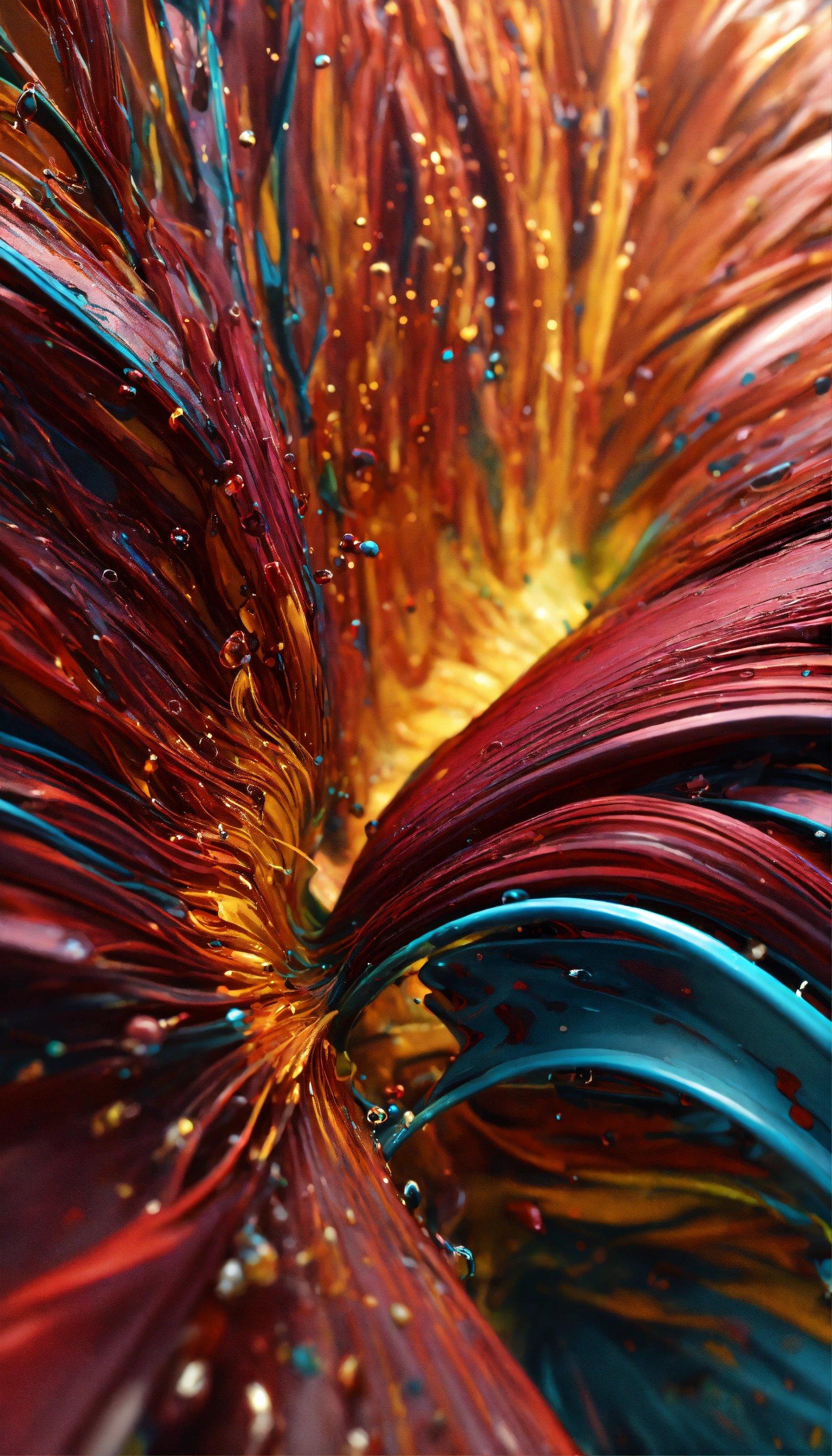 A Close Up Of A Colorful Object With Water Droplets