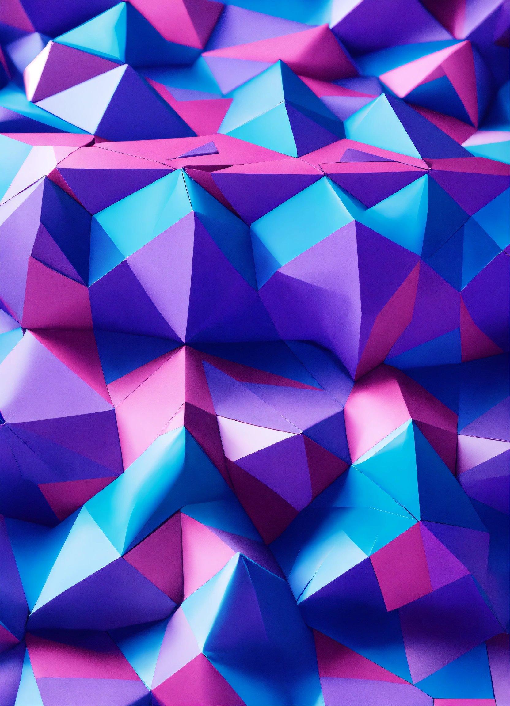 An Abstract Background Of Purple And Blue Triangles