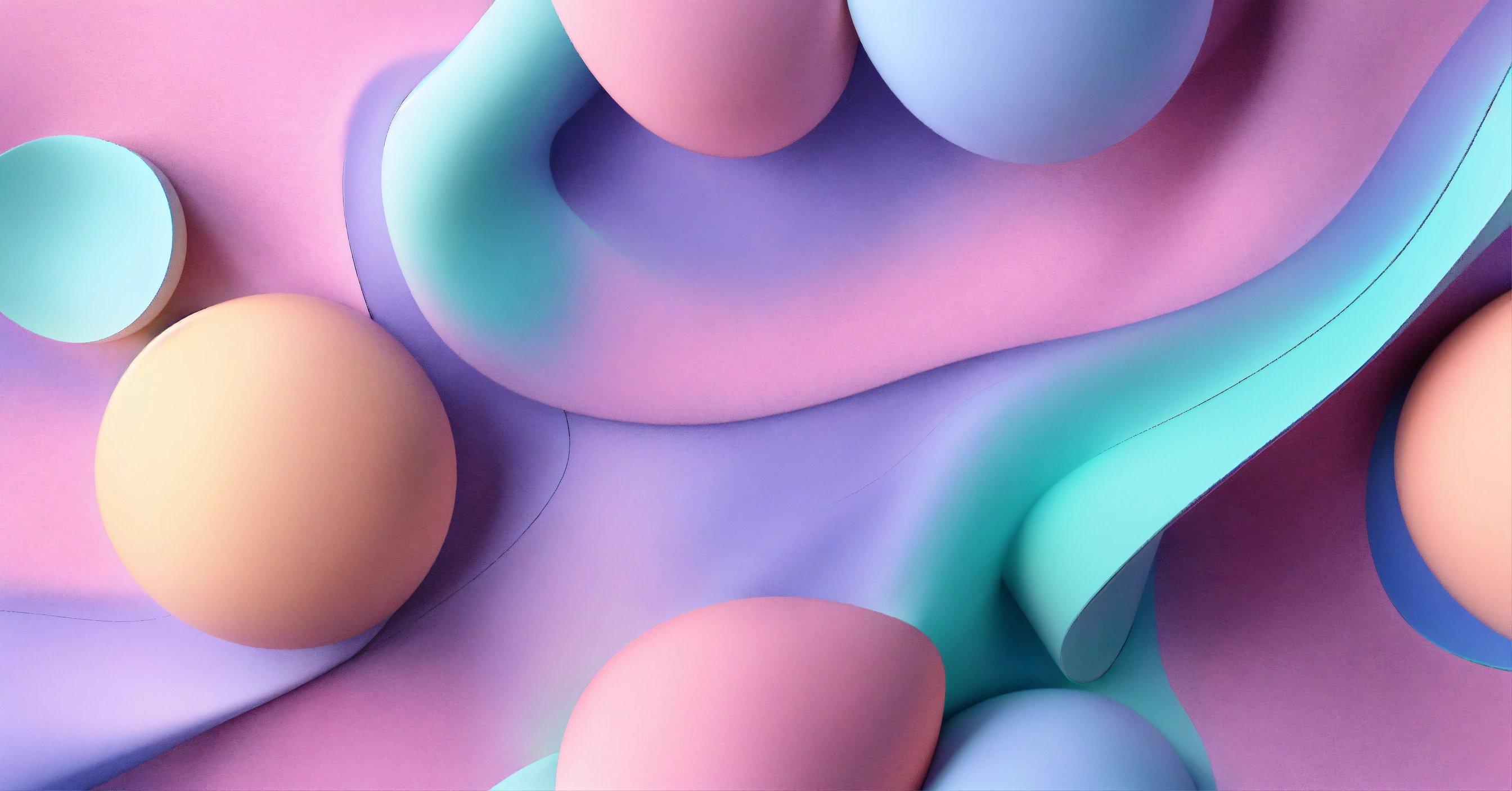 An Abstract Background With Pastel Colors And Shapes