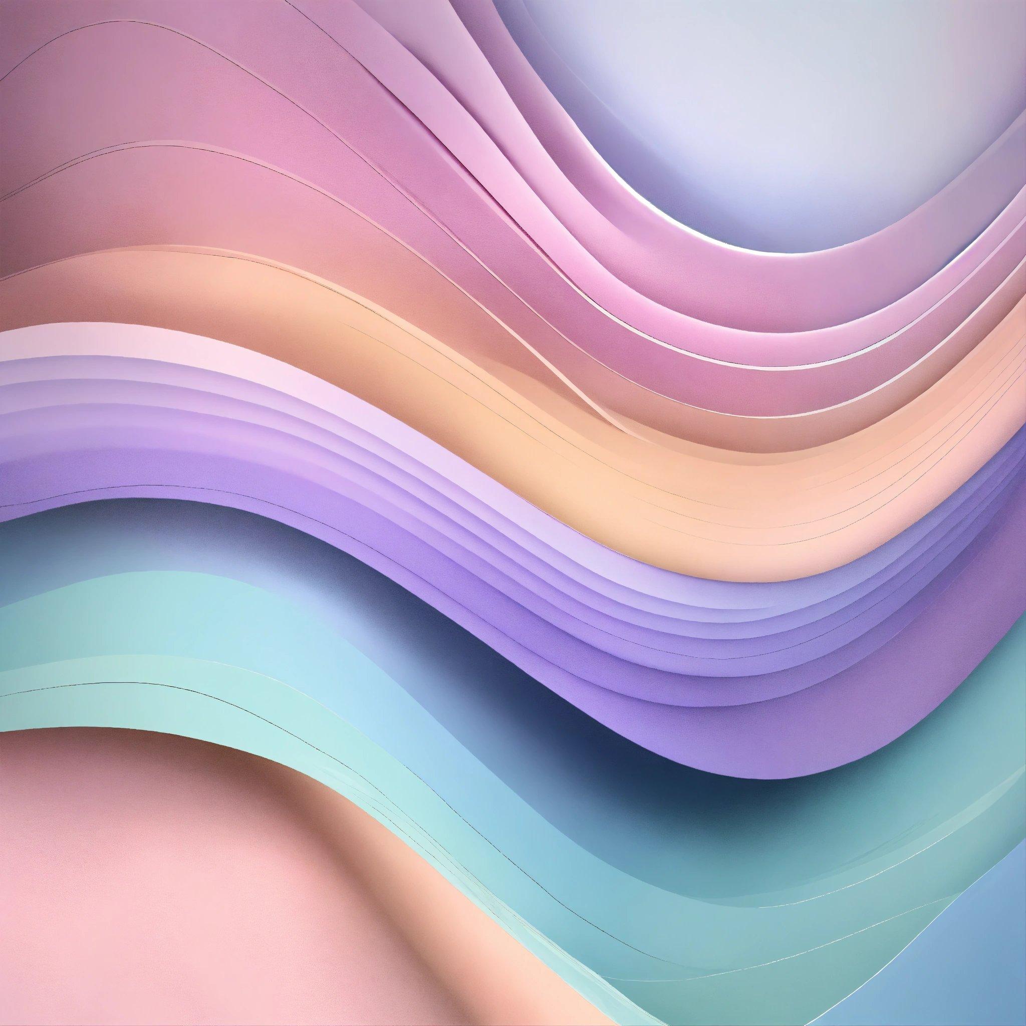 An Abstract Background With Pastel Colors And Wavy Lines