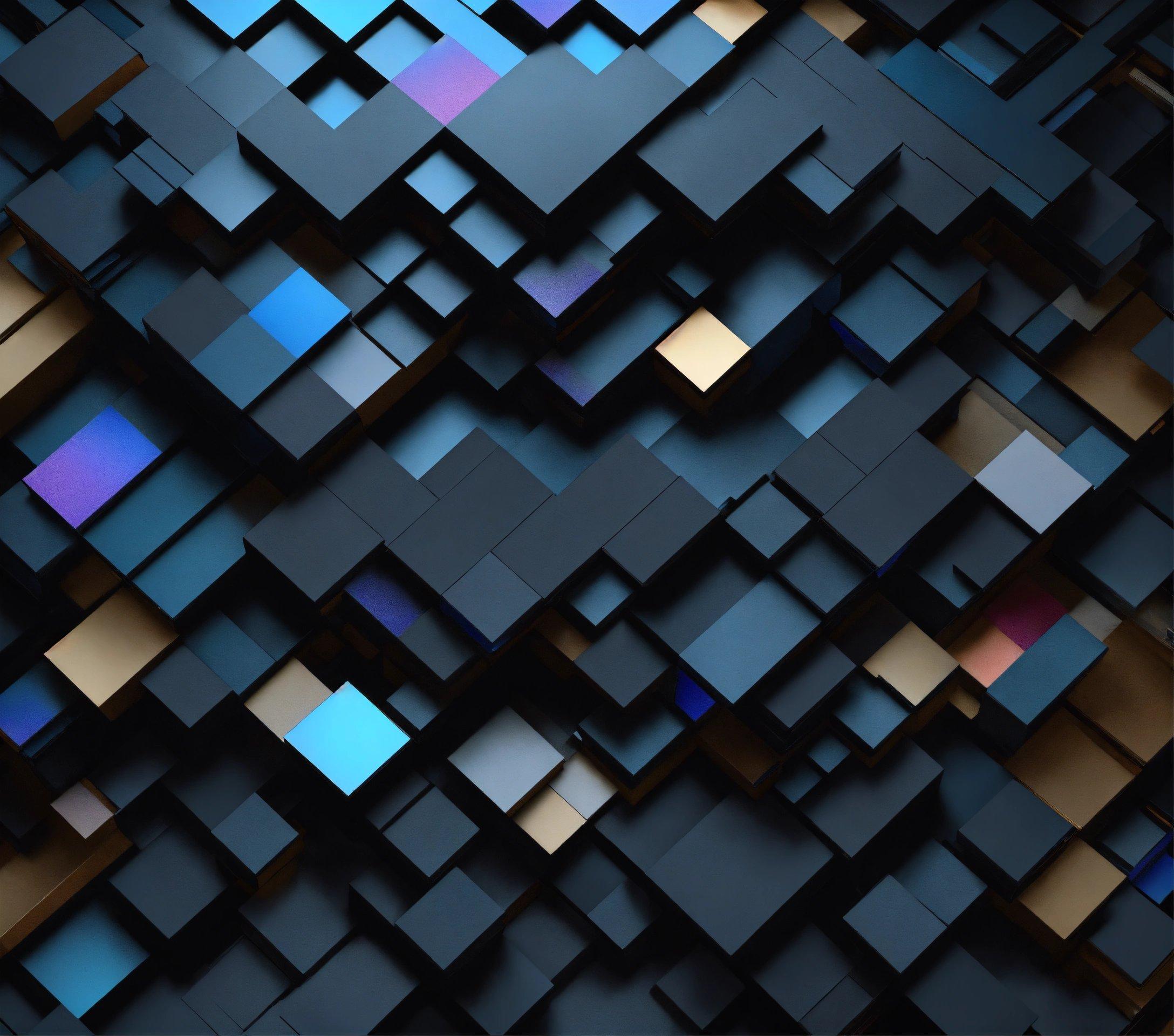 An Abstract Blue And Brown Background With Squares