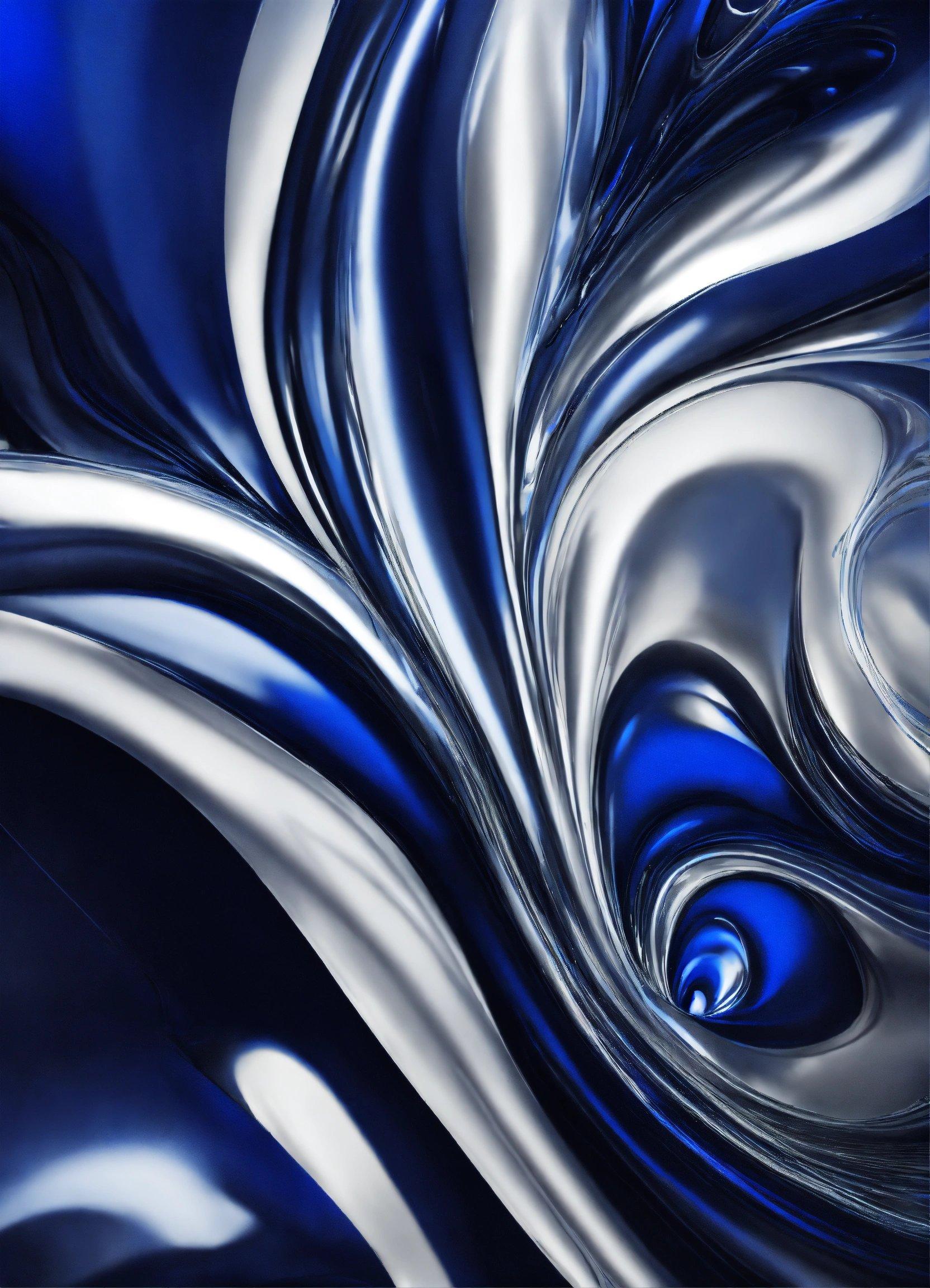 An Abstract Blue And Silver Background With Swirls