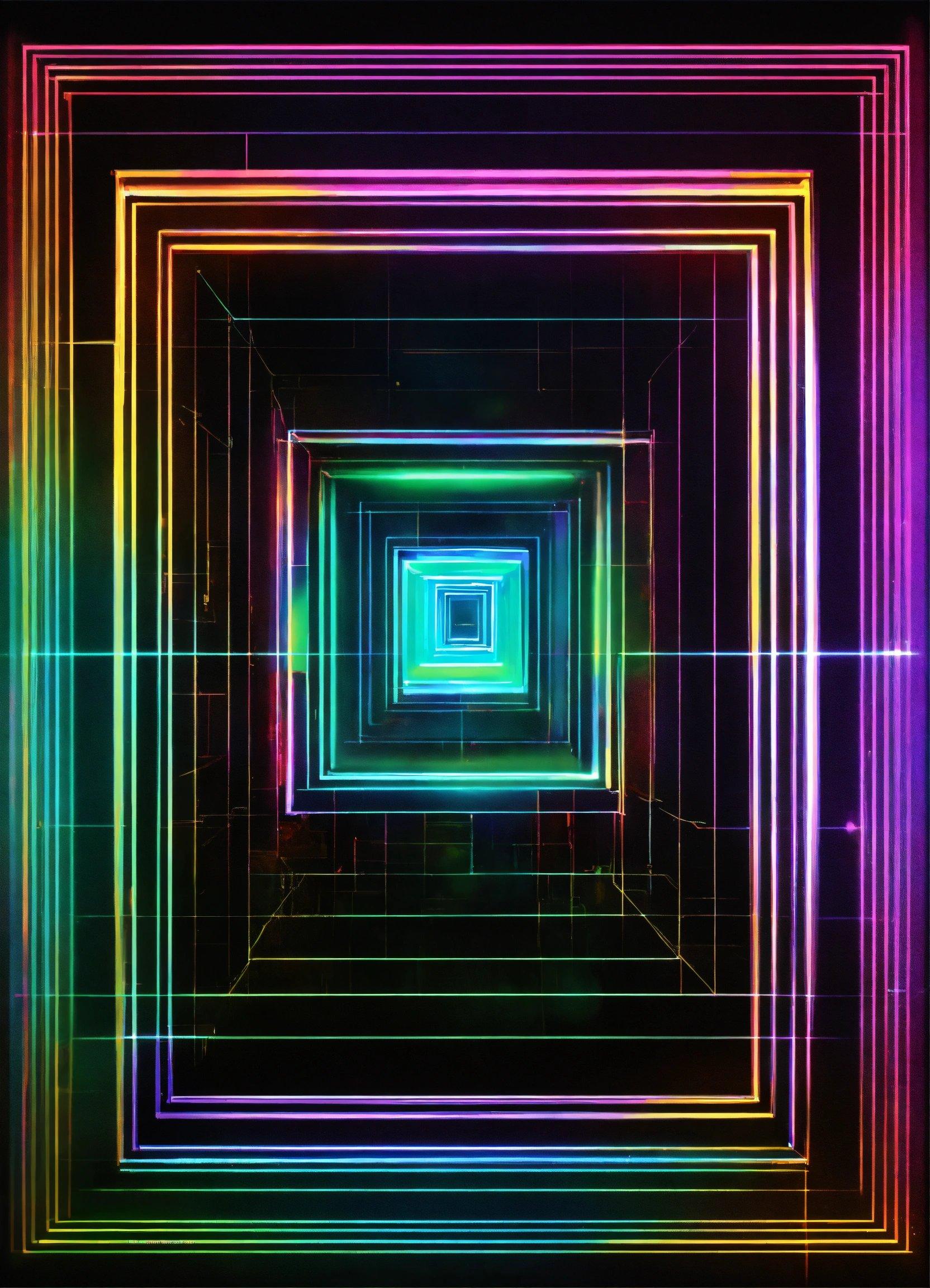 An Abstract Image Of A Multicolored Square