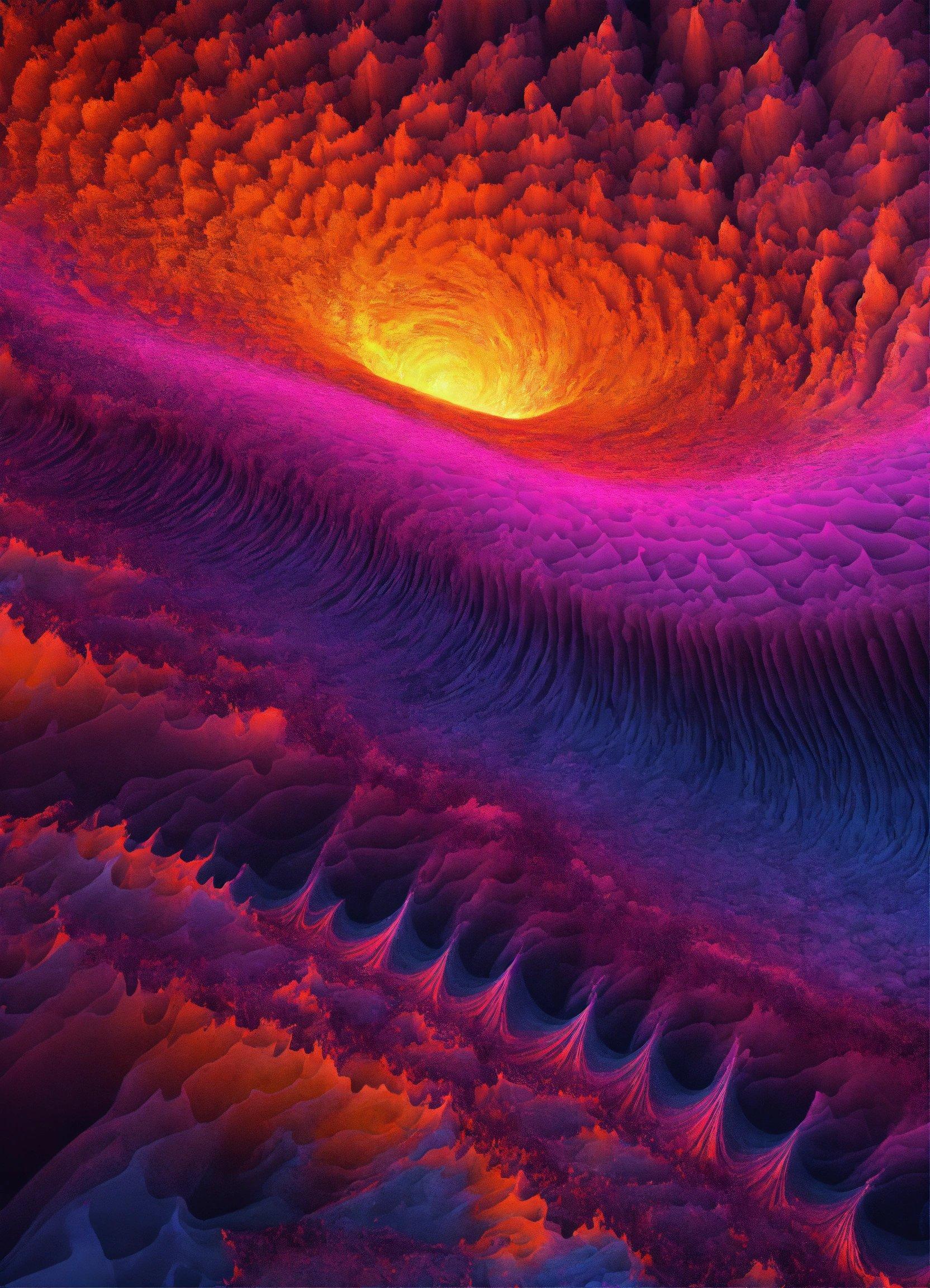 An Abstract Image Of A Purple And Red Swirl