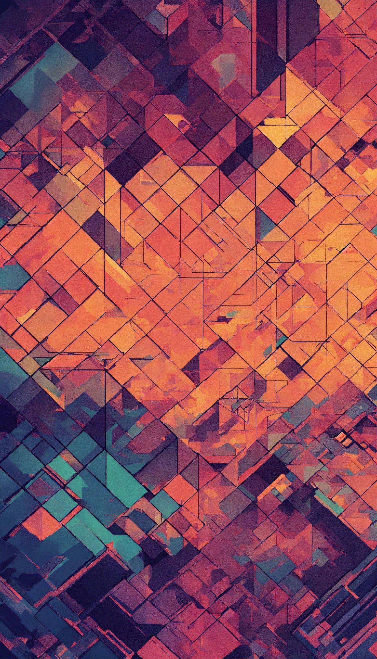 An Abstract Image Of An Orange And Blue Background