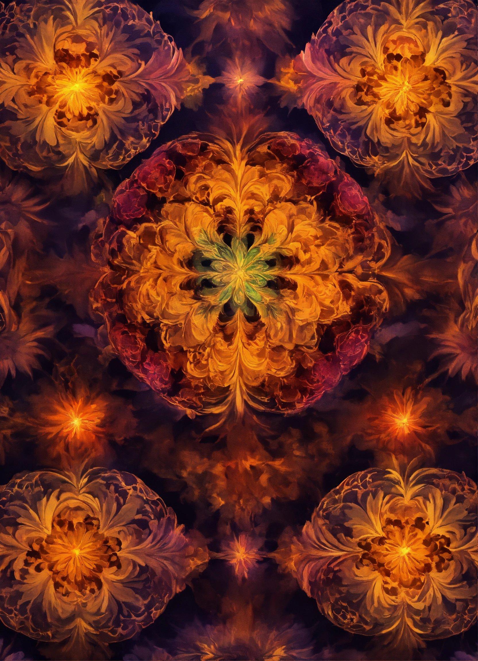 An Abstract Image Of An Orange And Yellow Flower