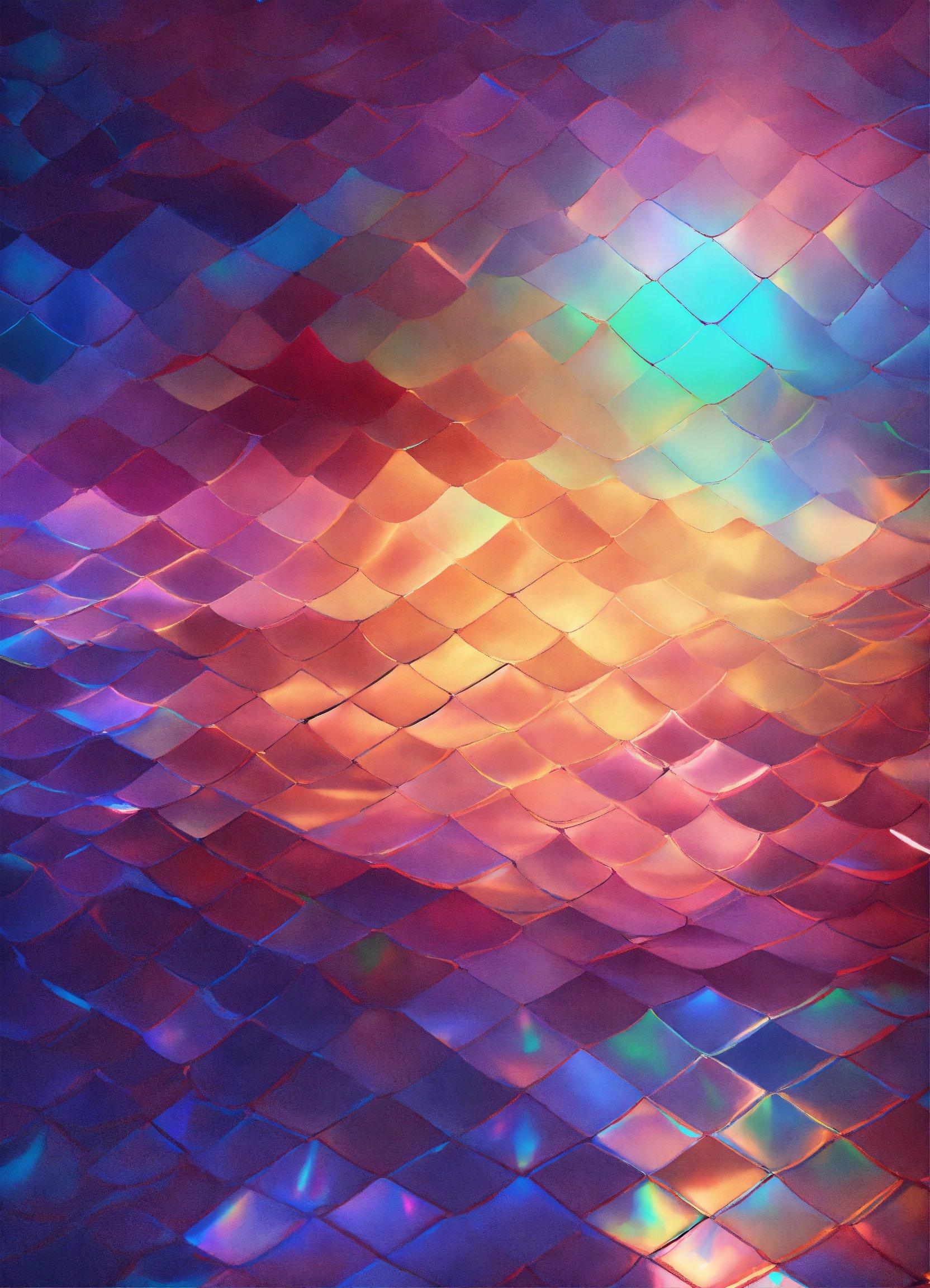 An Abstract Painting Of A Colorful Wave Of Light