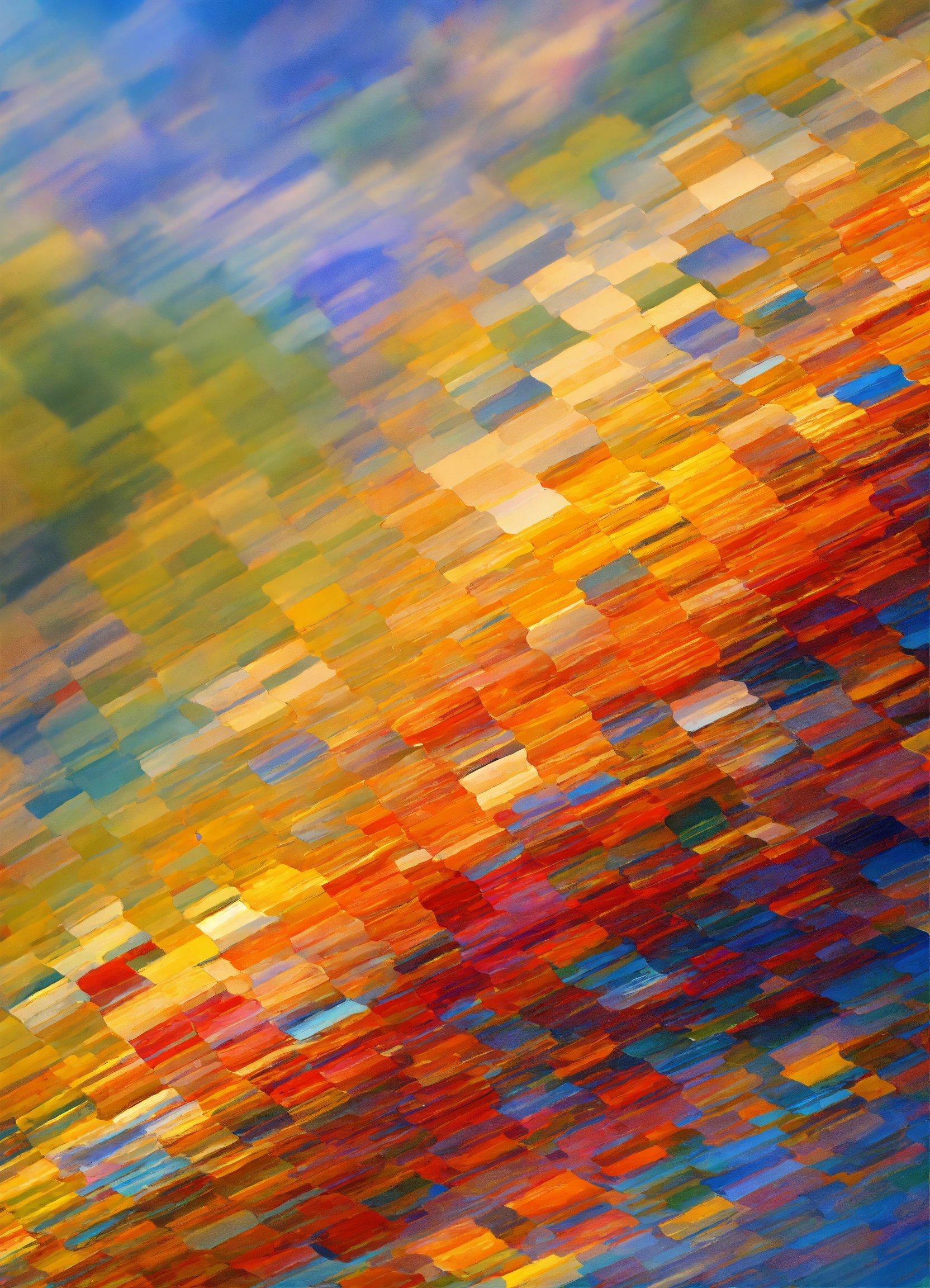 An Abstract Painting Of A Multicolored Background