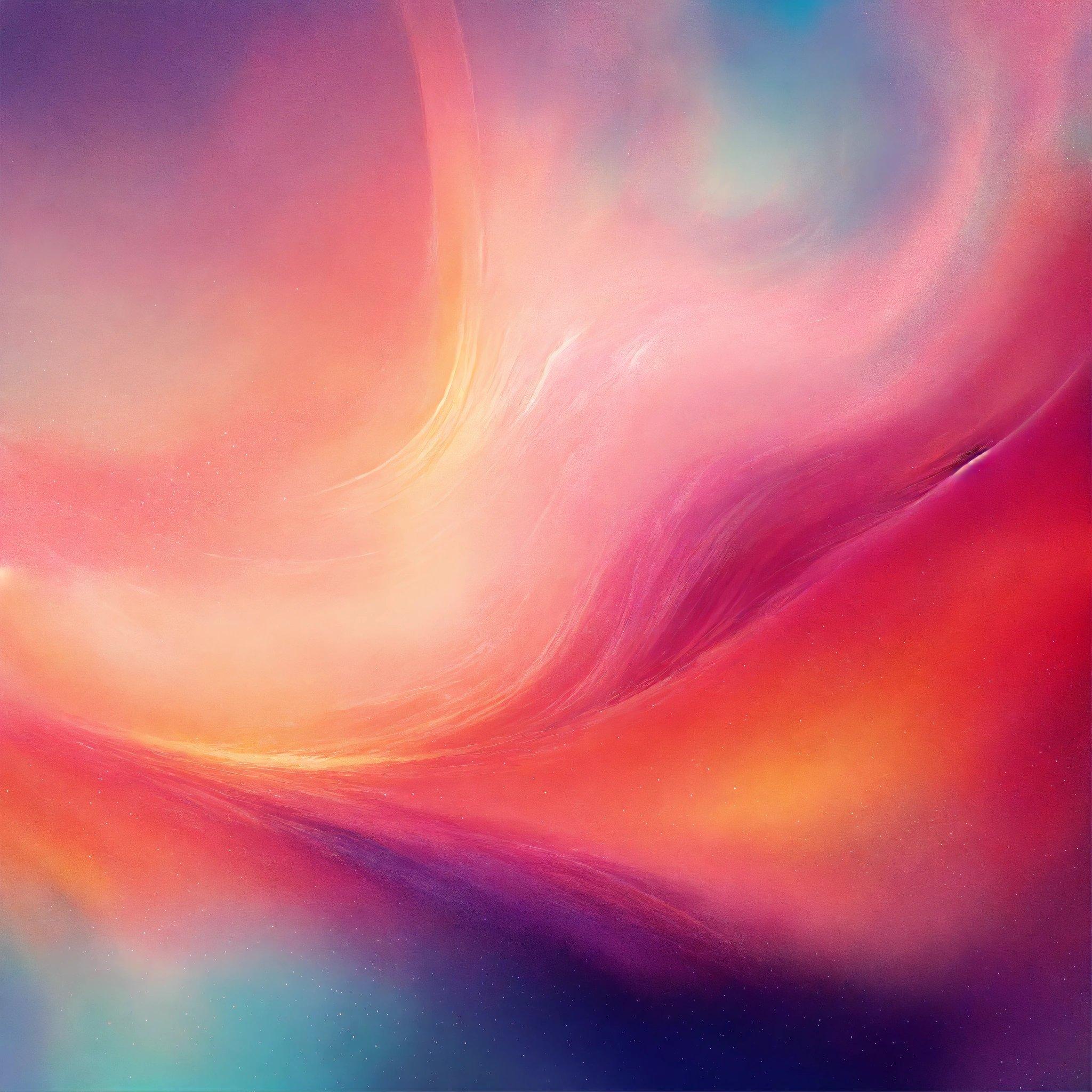 An Abstract Painting Of A Pink And Blue Swirl