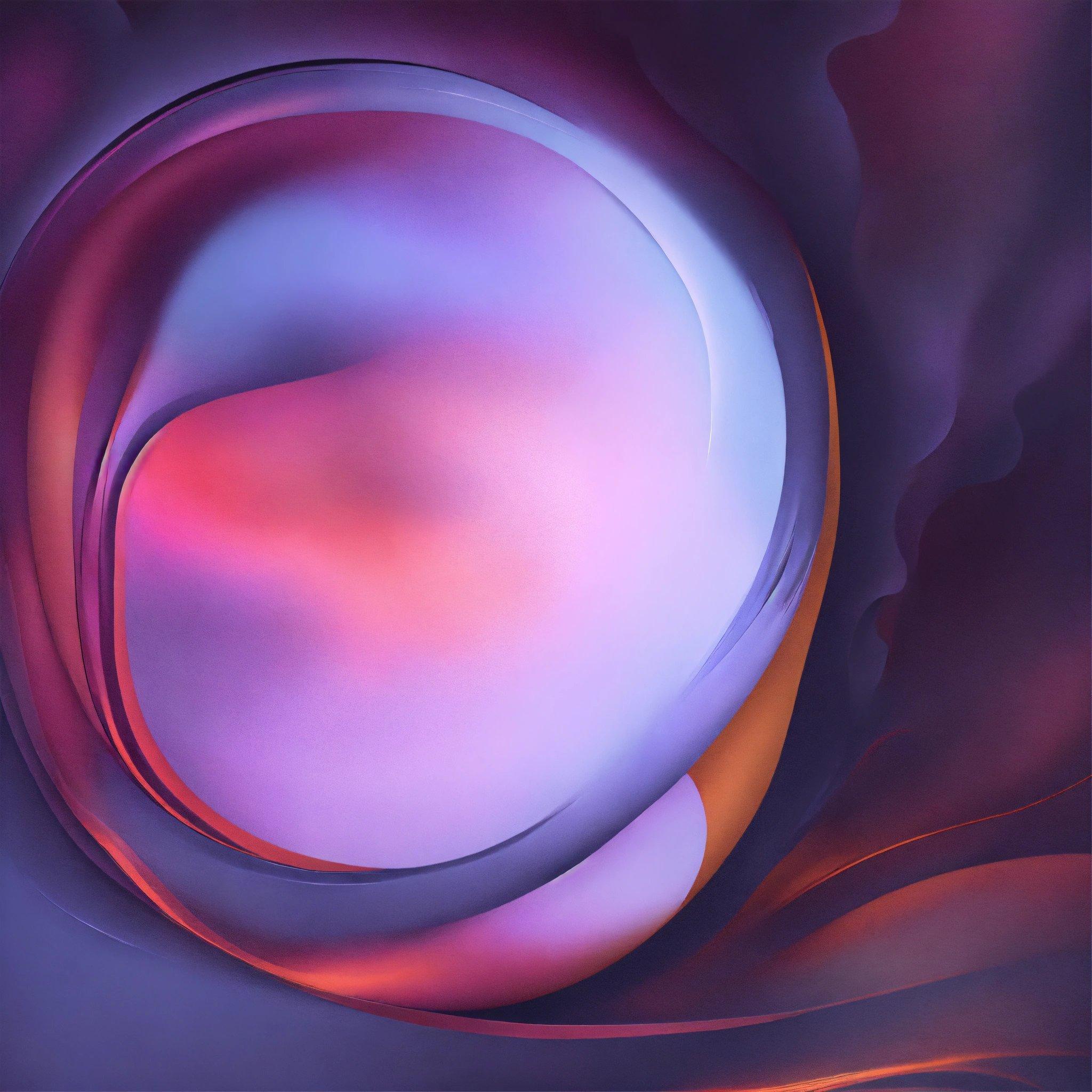 An Abstract Painting Of A Purple And Orange Sphere