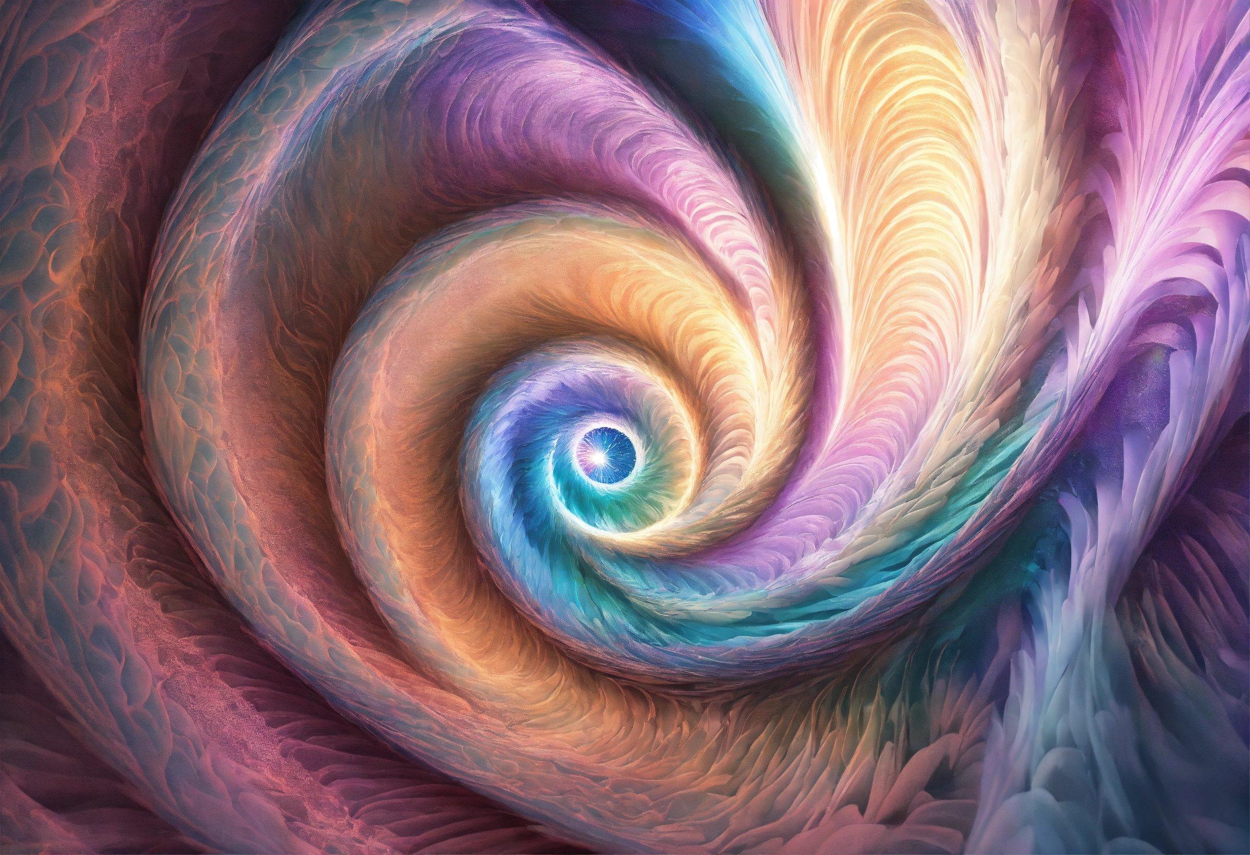 An Abstract Painting Of A Spiral Shape