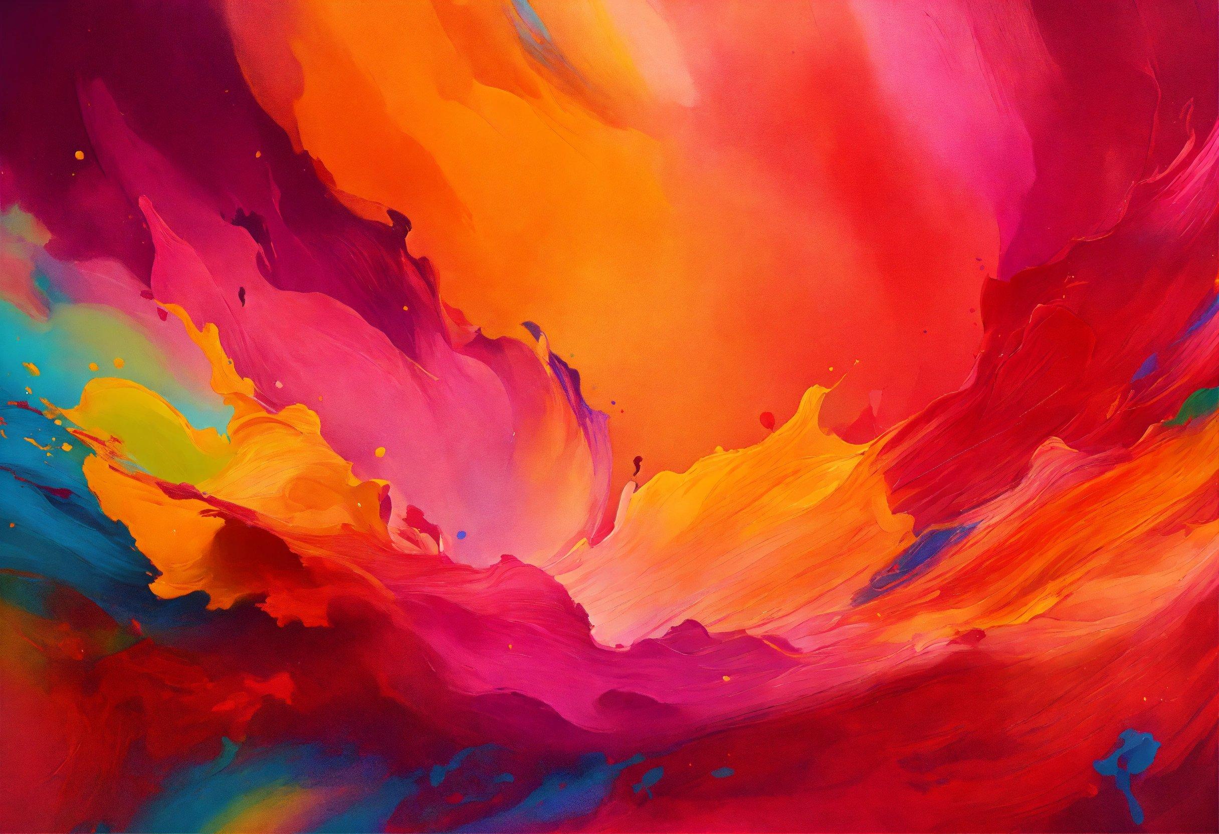 An Abstract Painting Of Colorful Colors