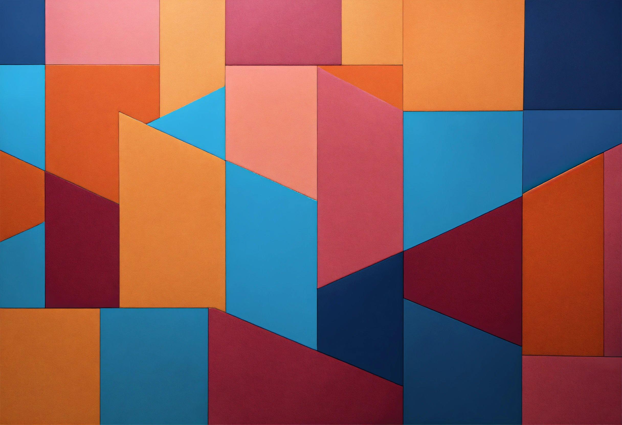 An Abstract Painting Of Different Colors And Shapes