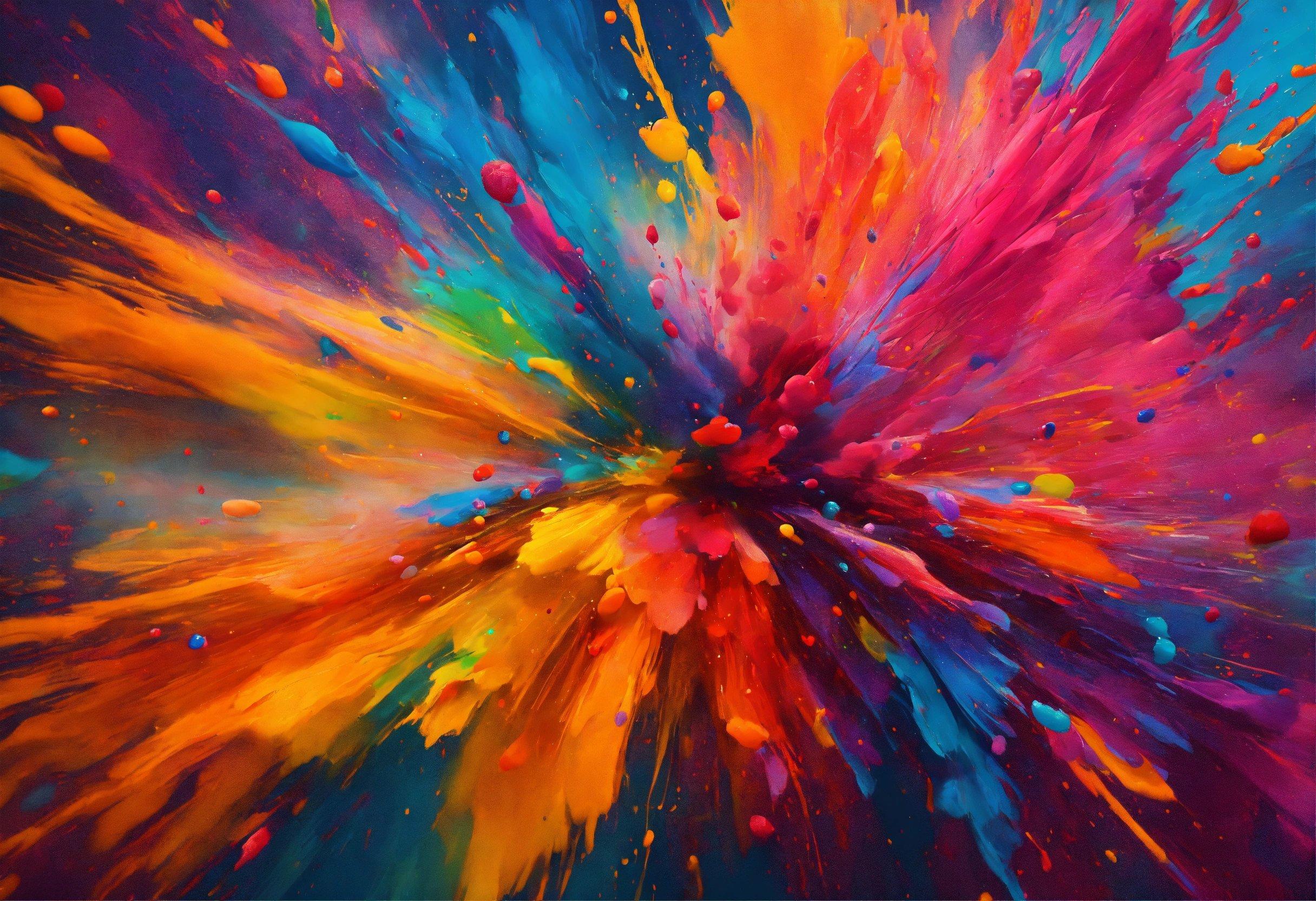 An Abstract Painting Of Multicolored Paint Sprinkles