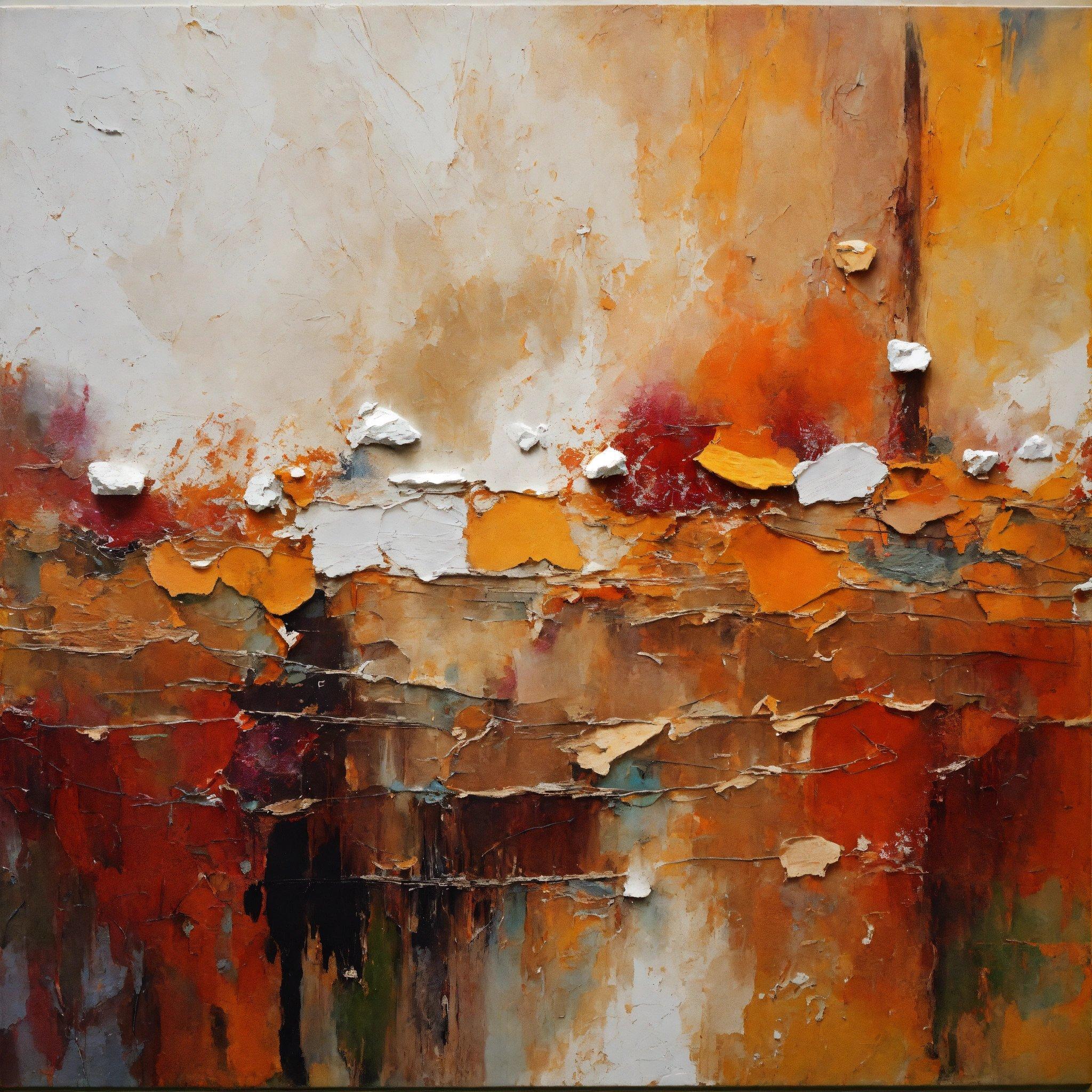 An Abstract Painting Of Orange And Brown Colors