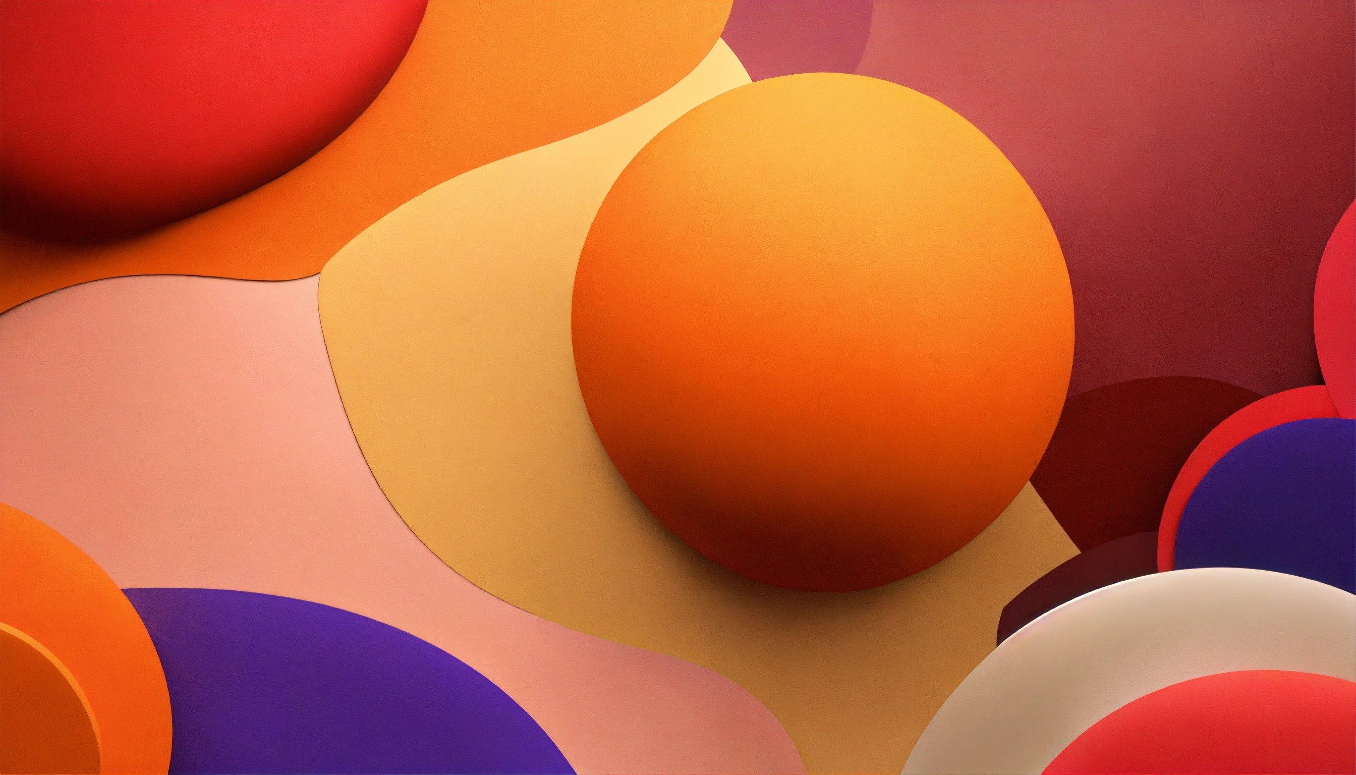 An Abstract Painting Of Oranges, Pinks, And Purples