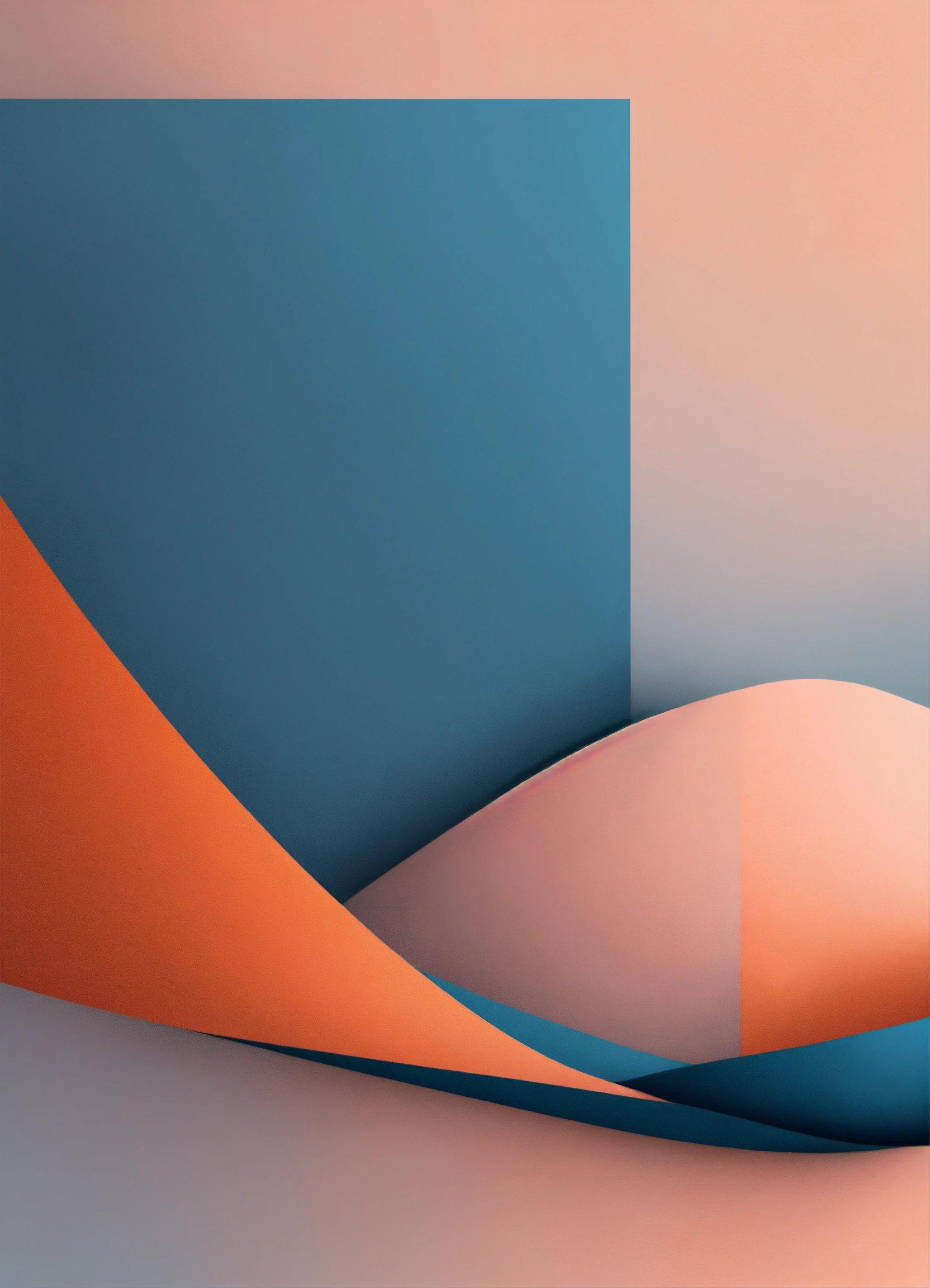 An Abstract Painting With A Blue And Orange Rectangle