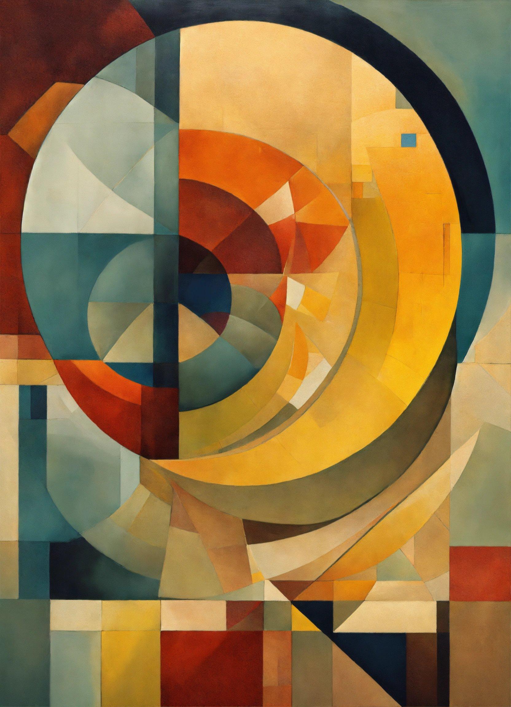 An Abstract Painting With A Circular Design