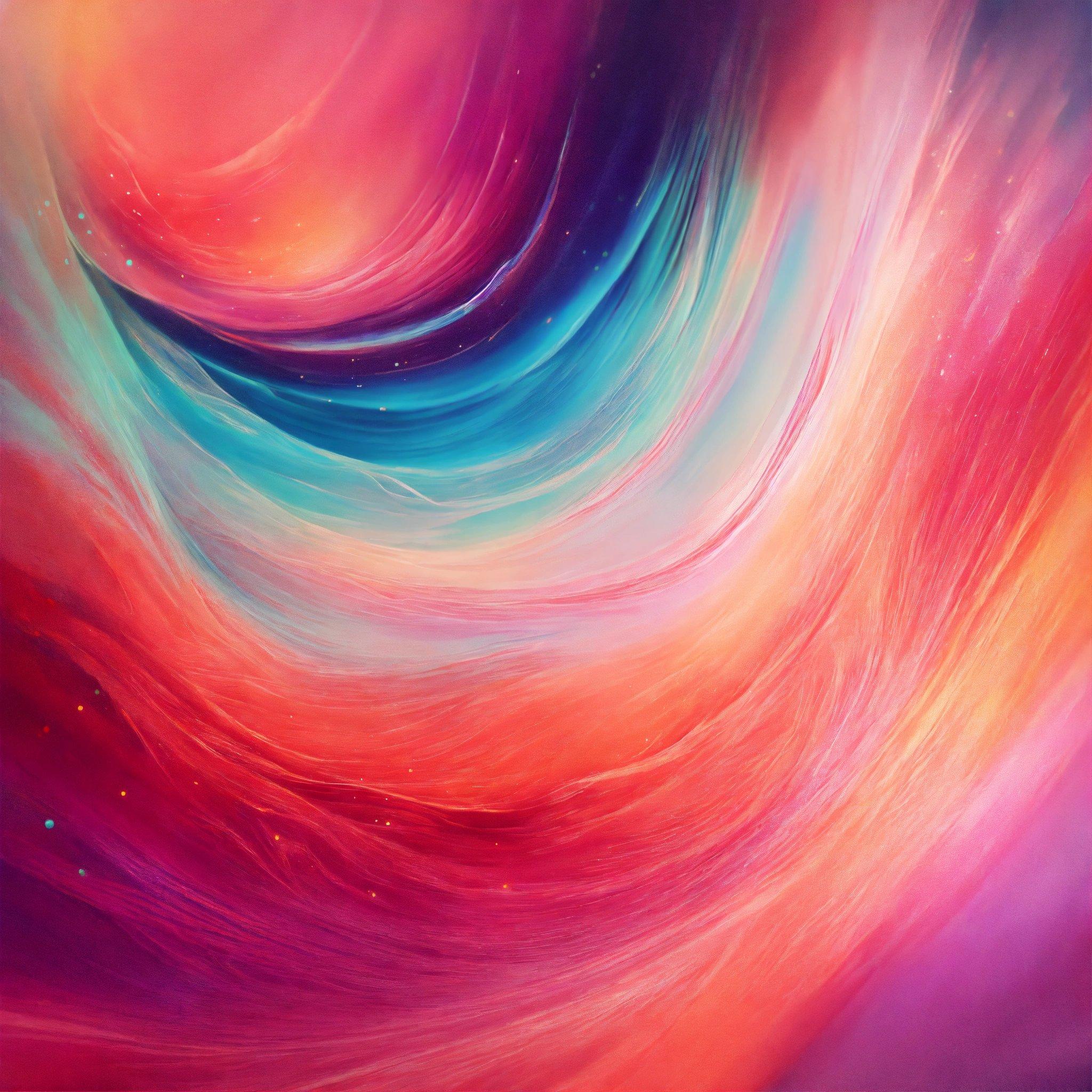 An Abstract Painting With A Colorful Swirl