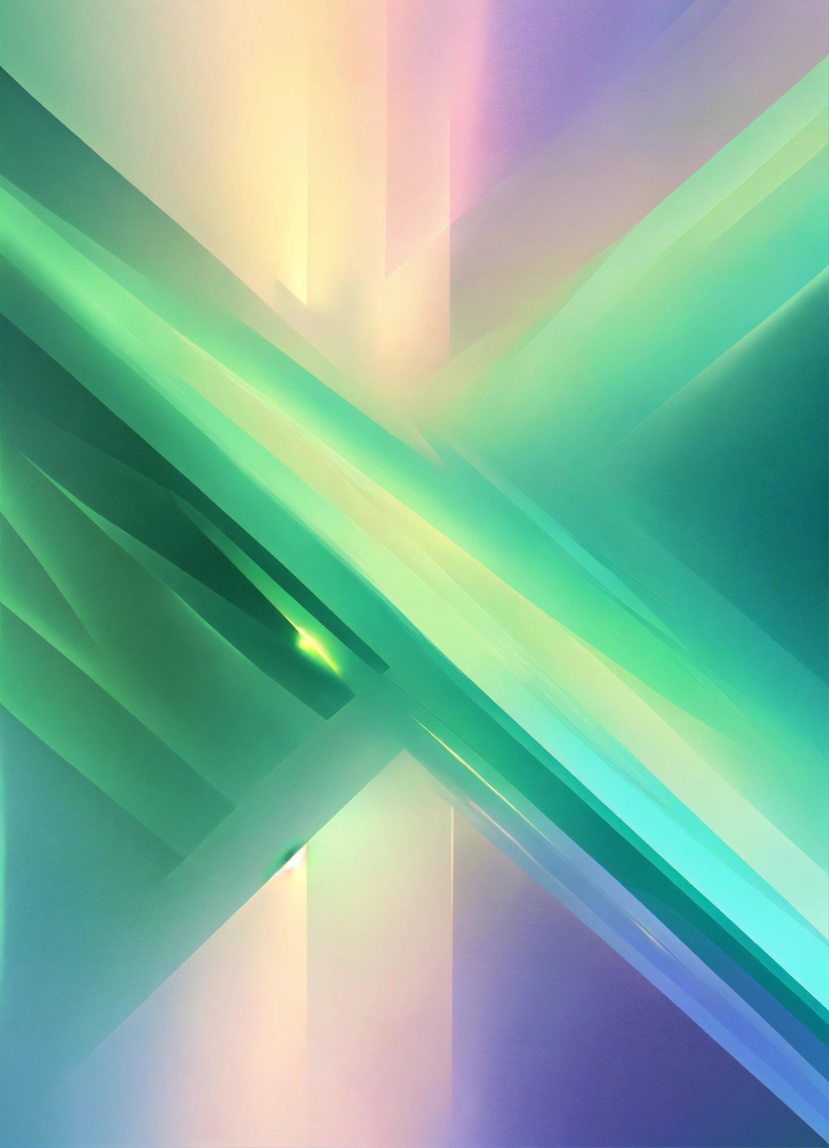 An Abstract Painting With A Green And Blue Color Scheme