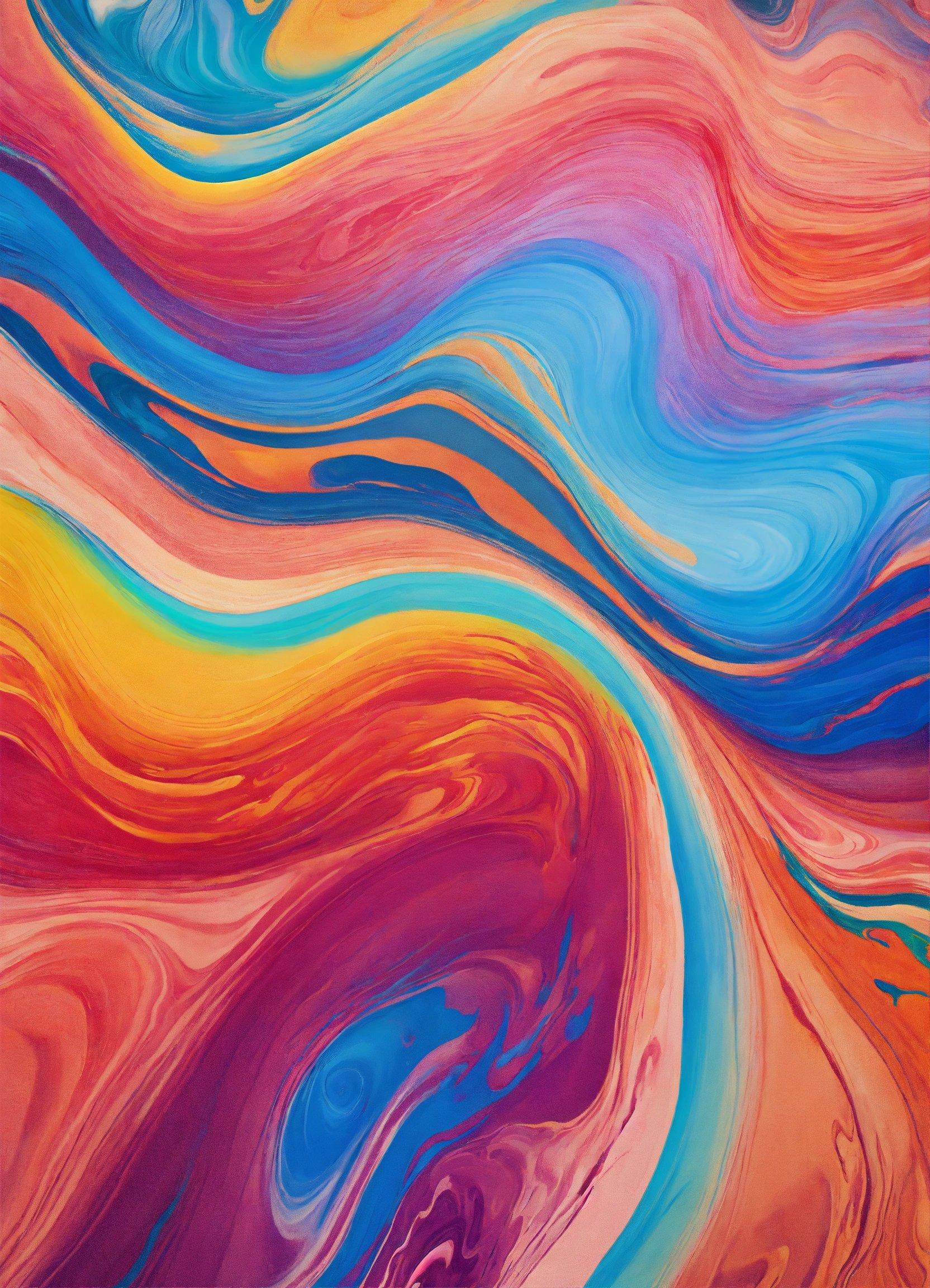 An Abstract Painting With A Multicolored Background