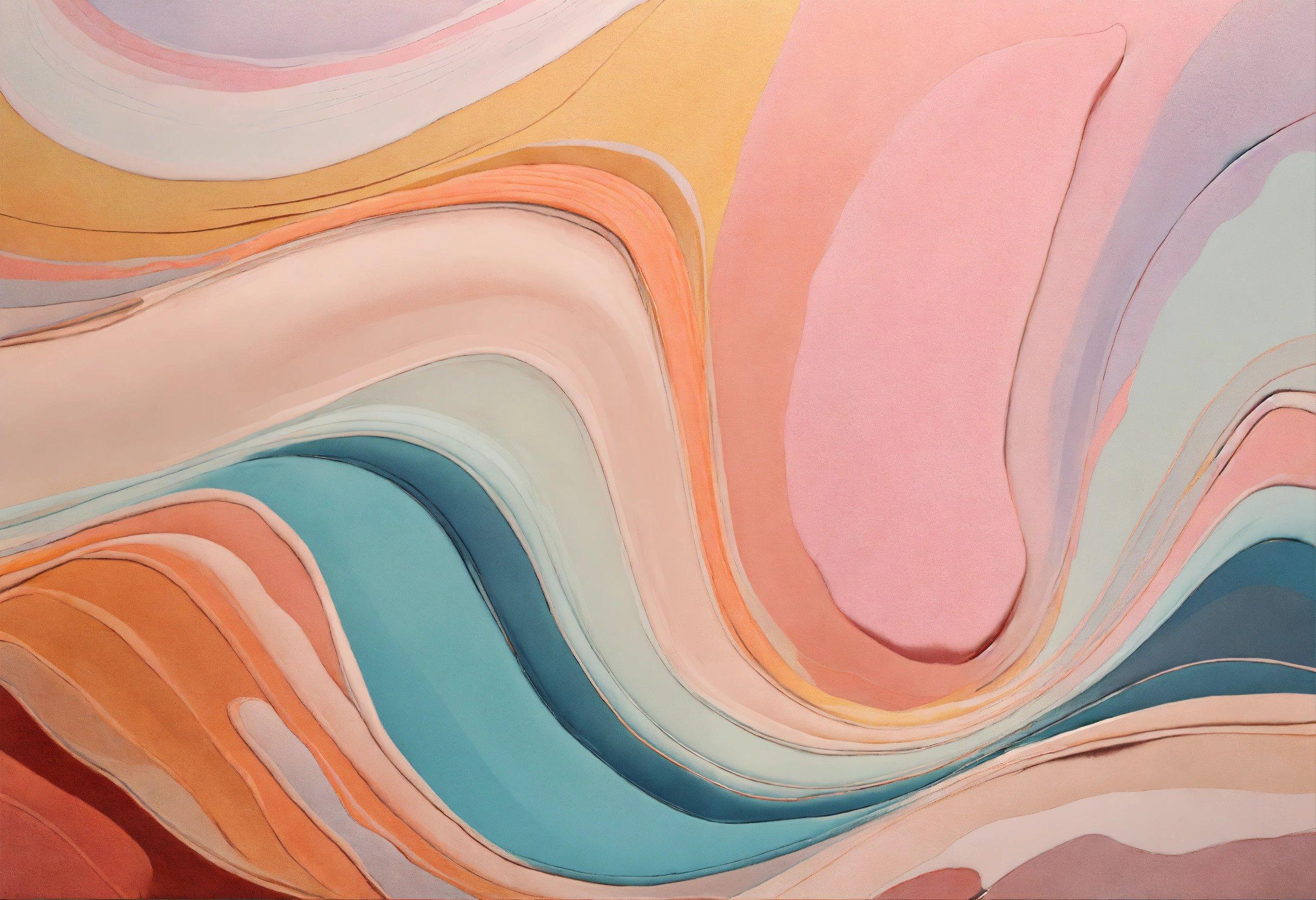 An Abstract Painting With Pastel Colors