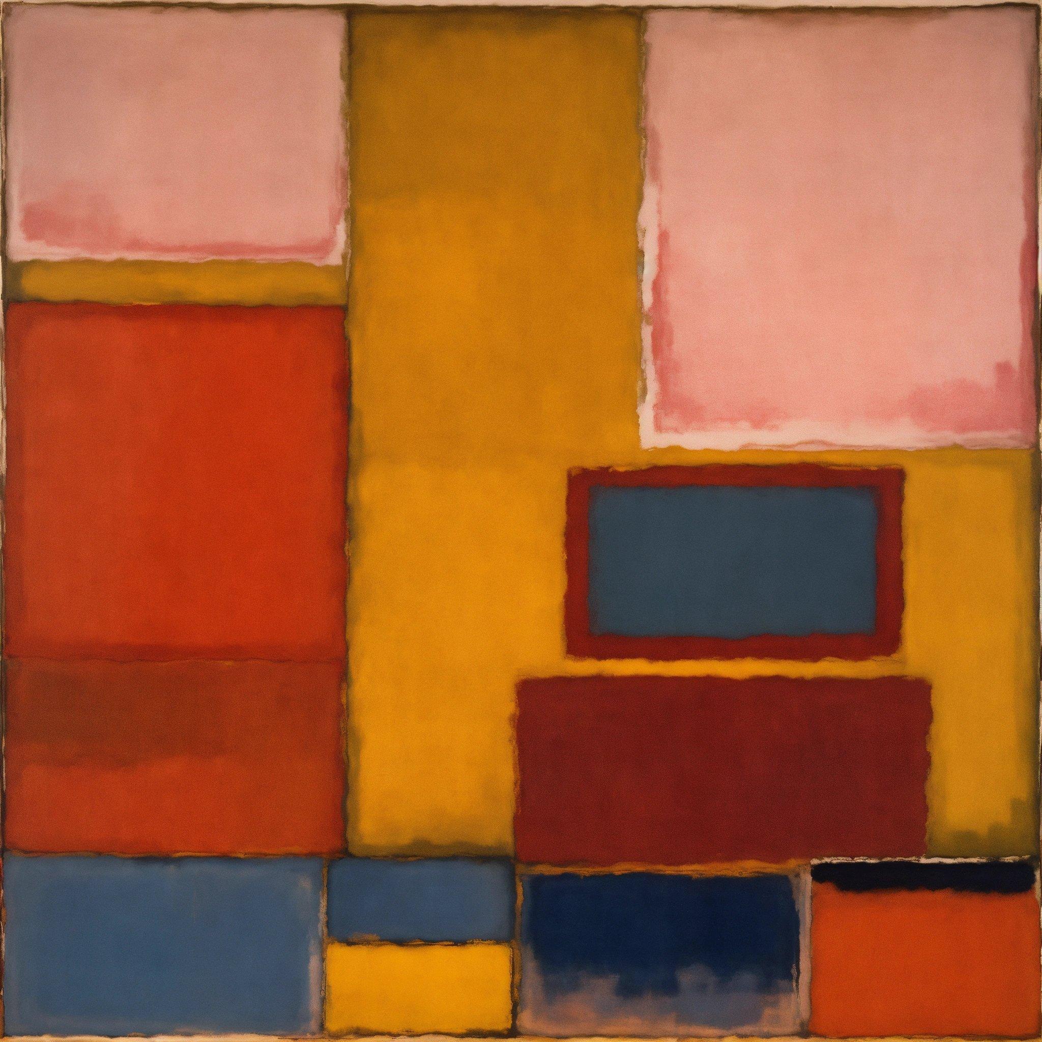 An Abstract Painting With Squares And Rectangles