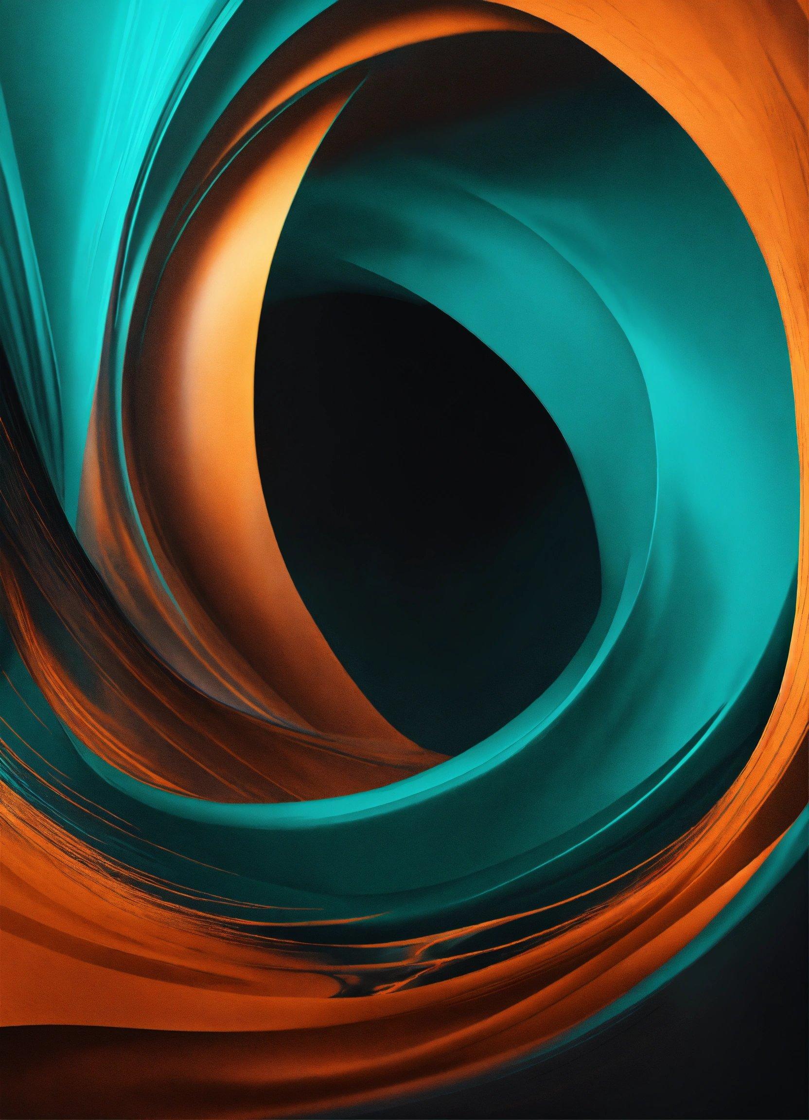 An Abstract Photo Of A Blue And Orange Swirl