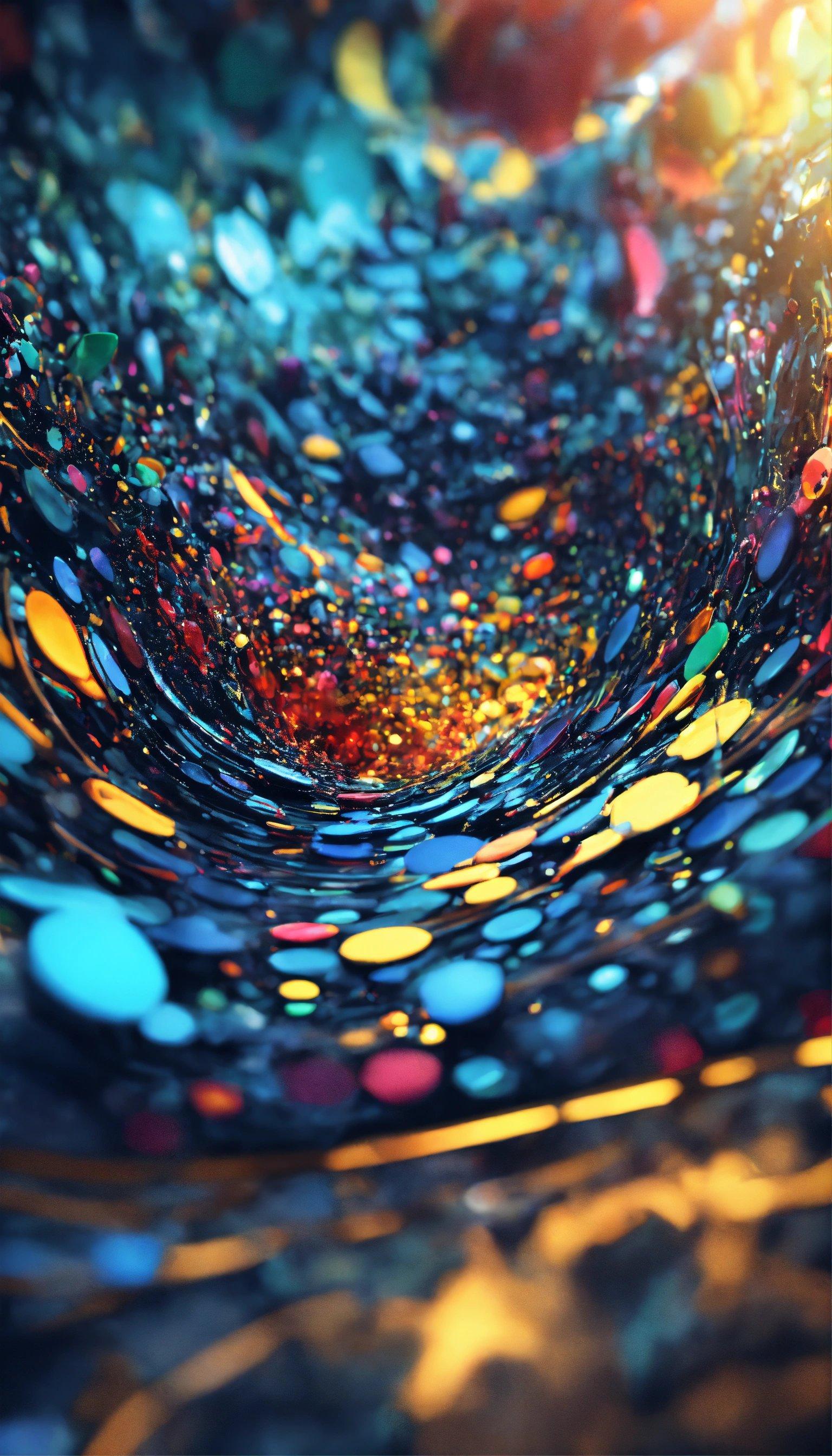 An Abstract Photo Of A Colorful Tunnel Of Bubbles