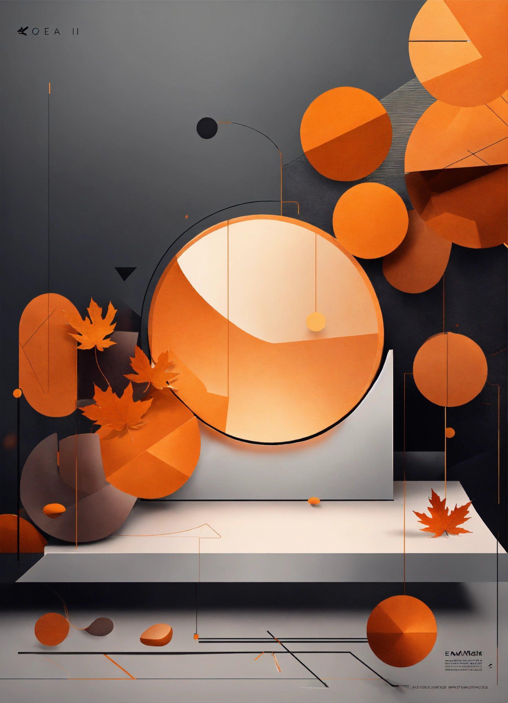 An Abstract Photo Of A Mirror And Some Orange Leaves