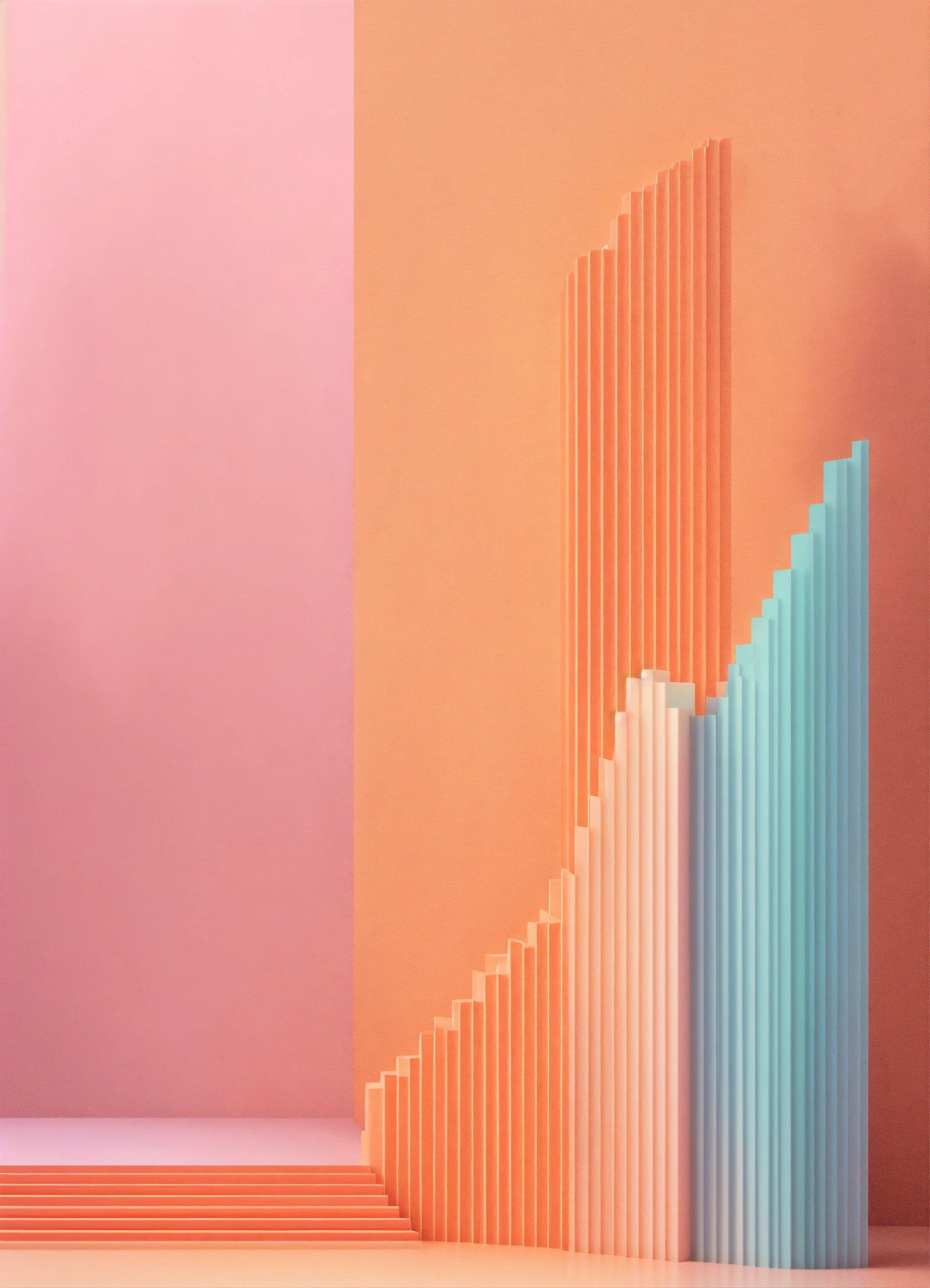 An Abstract Photo Of A Pink And Orange Wall