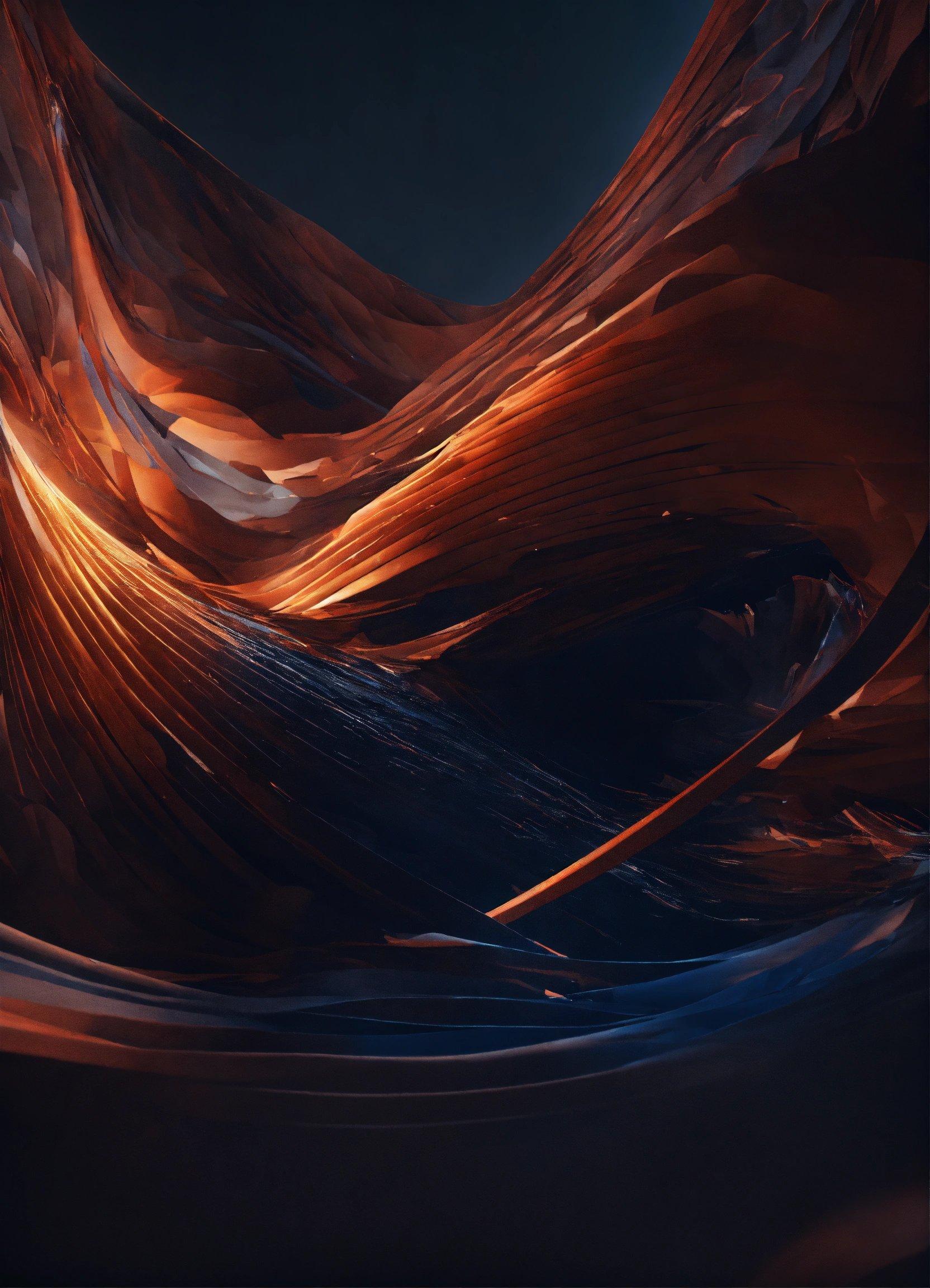 An Abstract Photo Of A Wave Of Orange And Blue