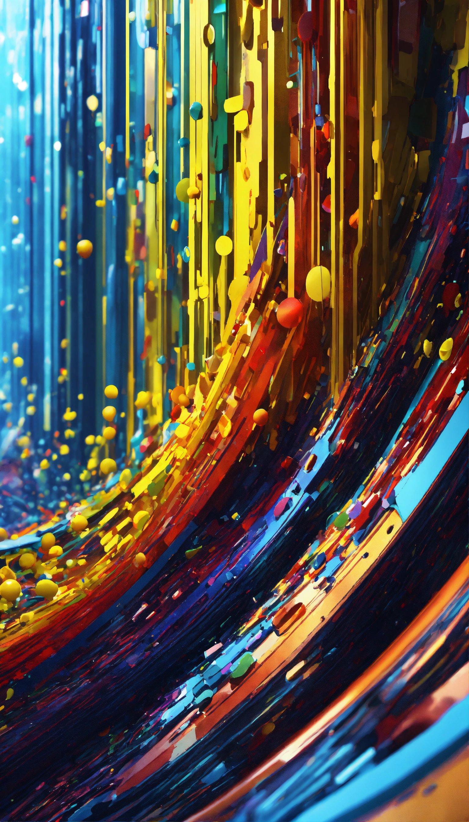 An Abstract Photo Of Colorful Lines And Confetti