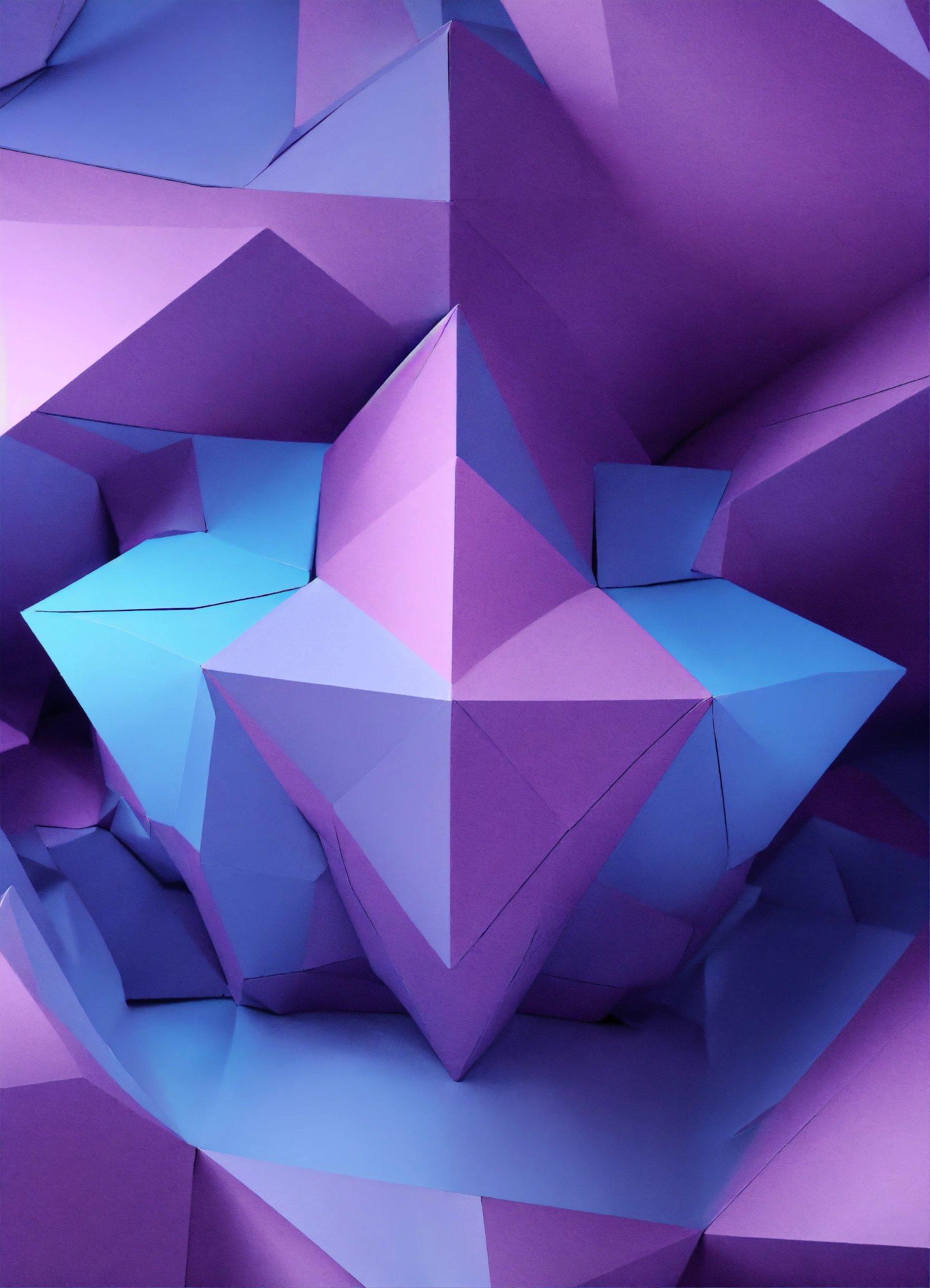 An Abstract Purple And Blue Background With Cubes