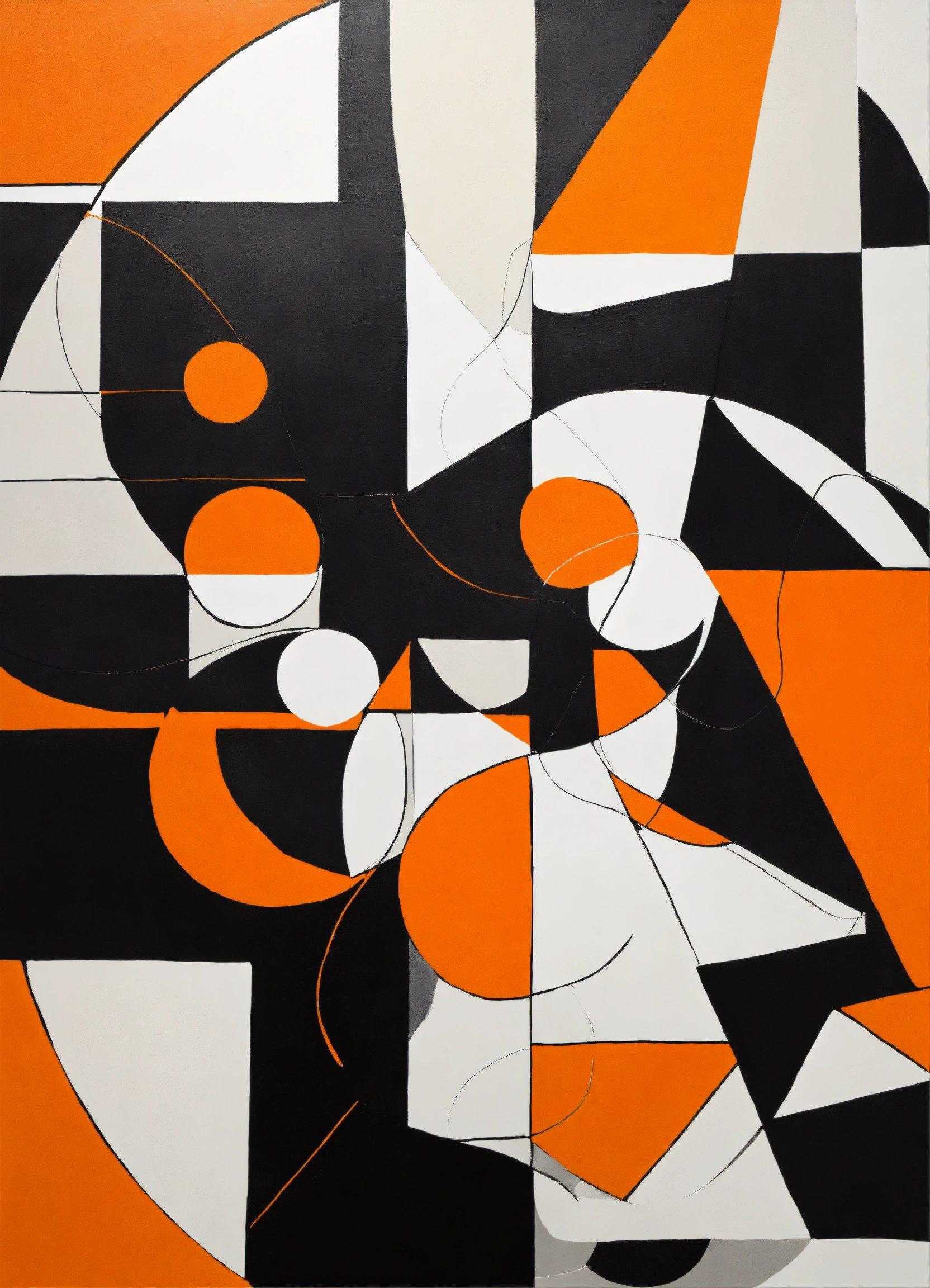 An Orange And Black Abstract Painting