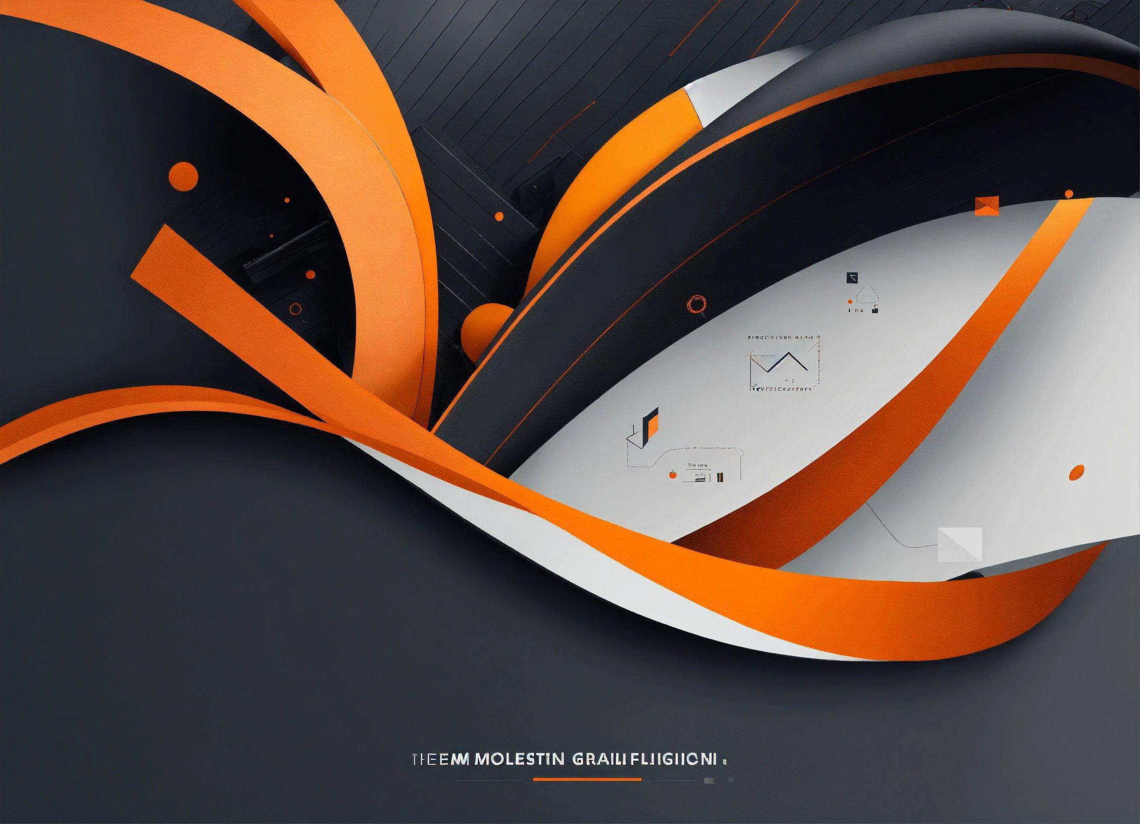 An Orange And White Abstract Design