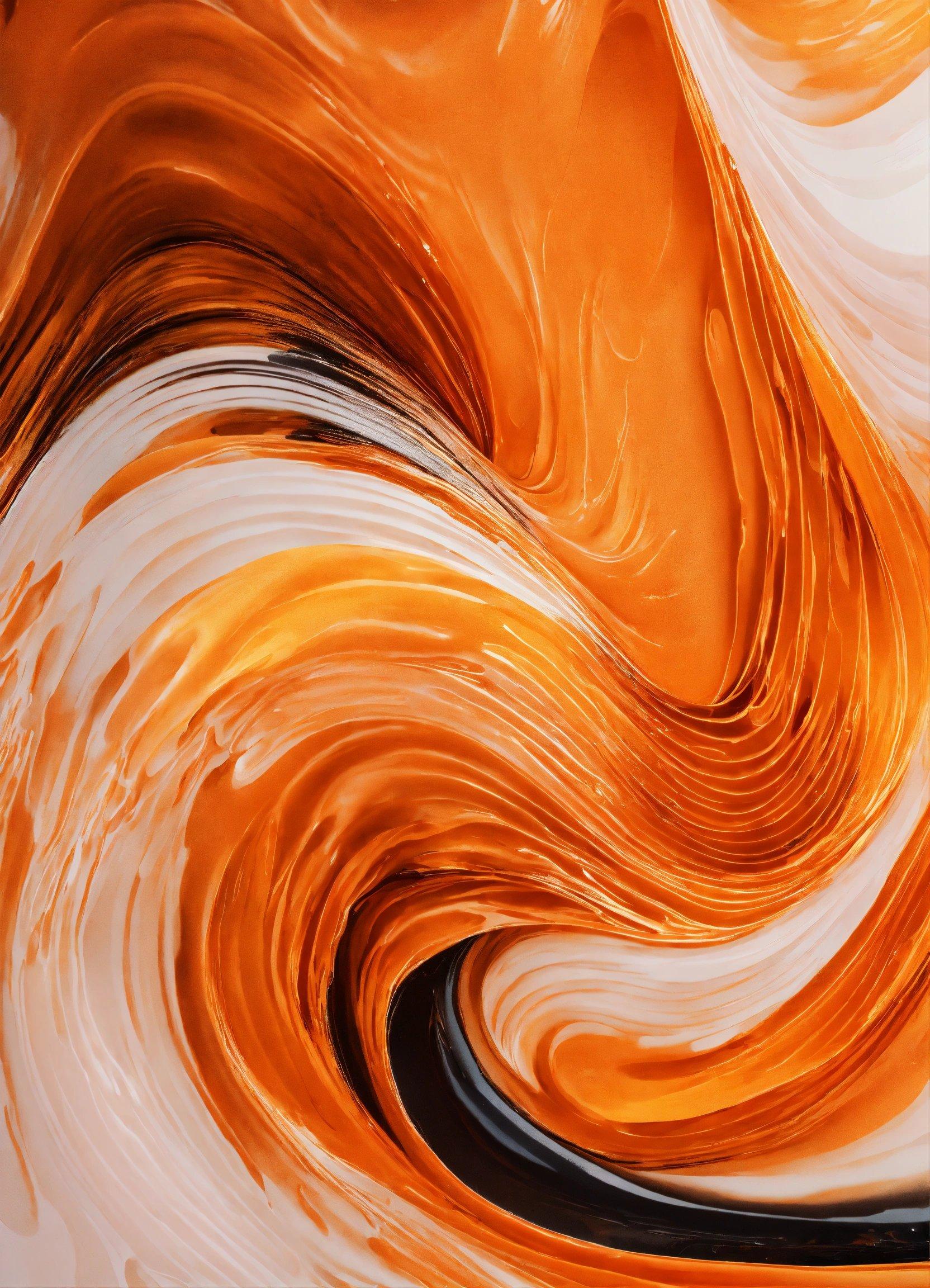 An Orange And White Swirl With A Black Center